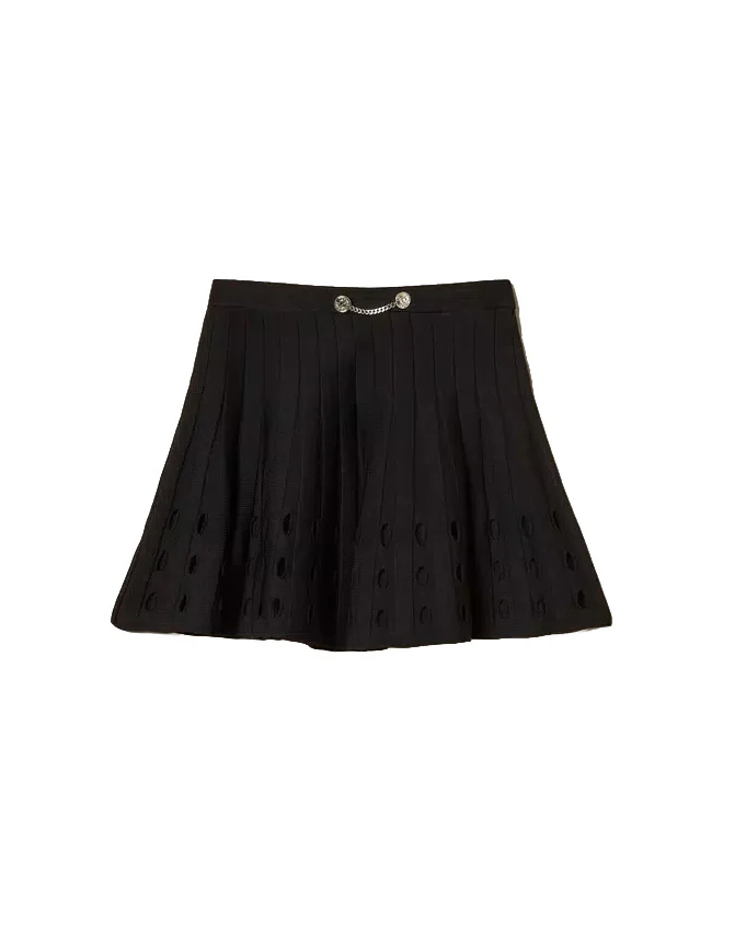 Twinset Kids Gonna Nero Plissettata per Bambine