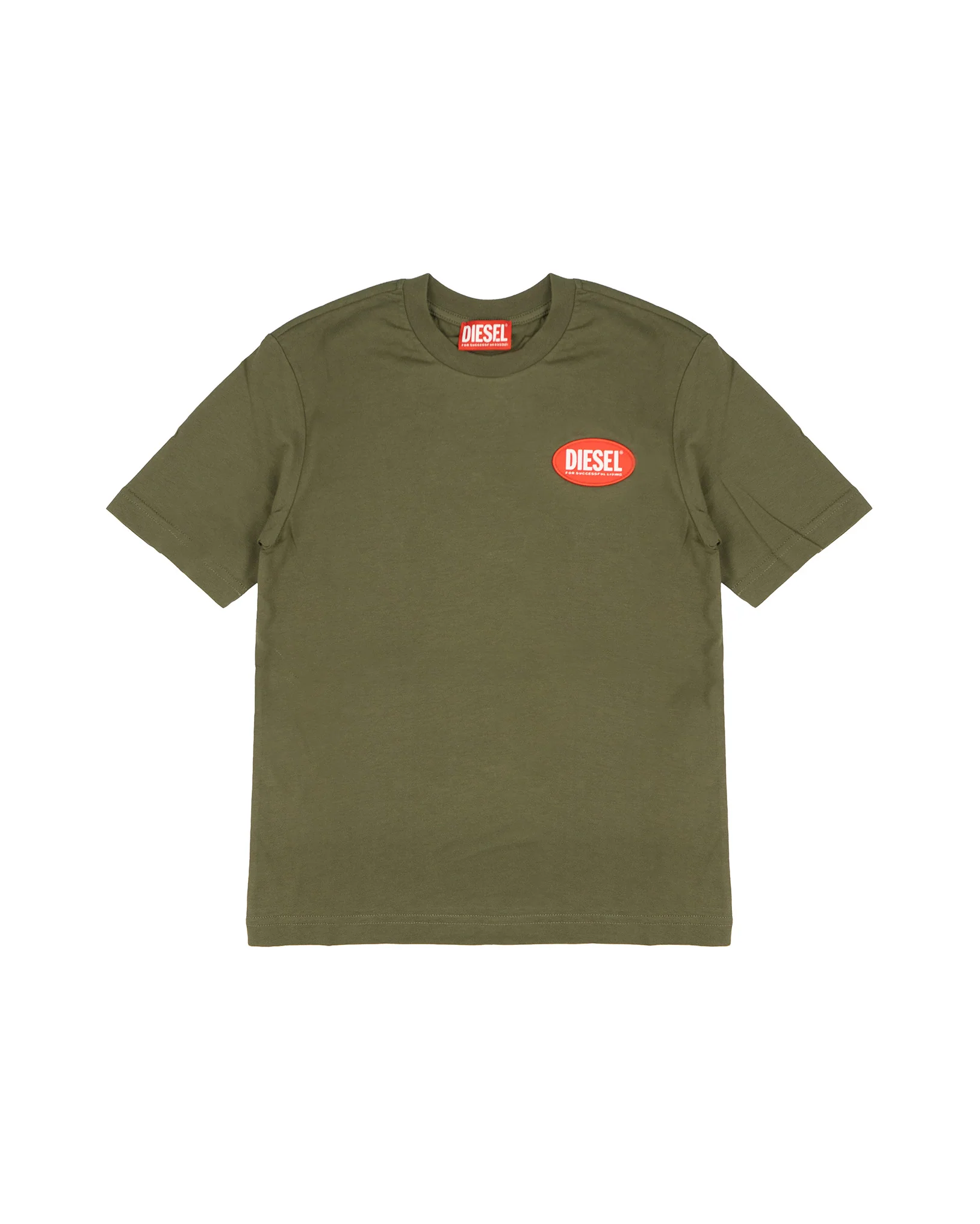 Diesel Kids T-Shirt Verde Militare con Stampa Logo per Bambini