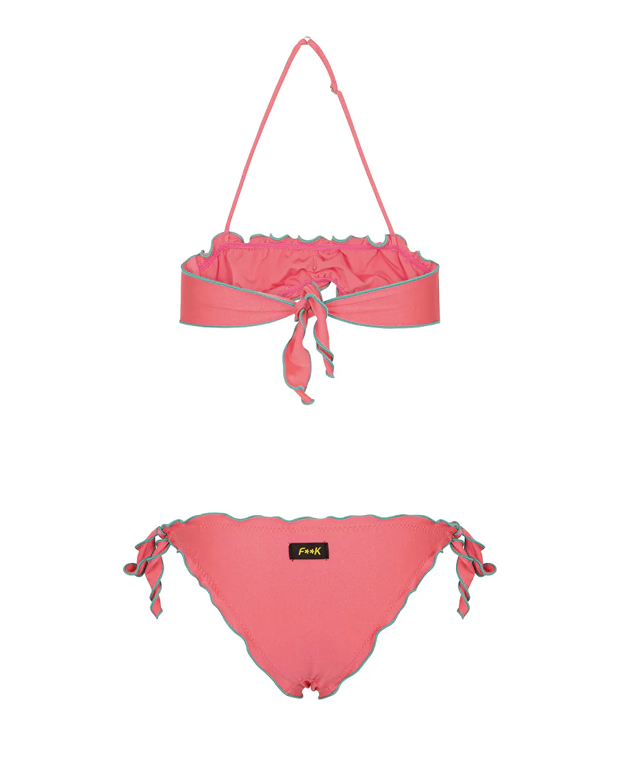 F**K Kids Costume Fucsia con Dettagli Verde per Bambine