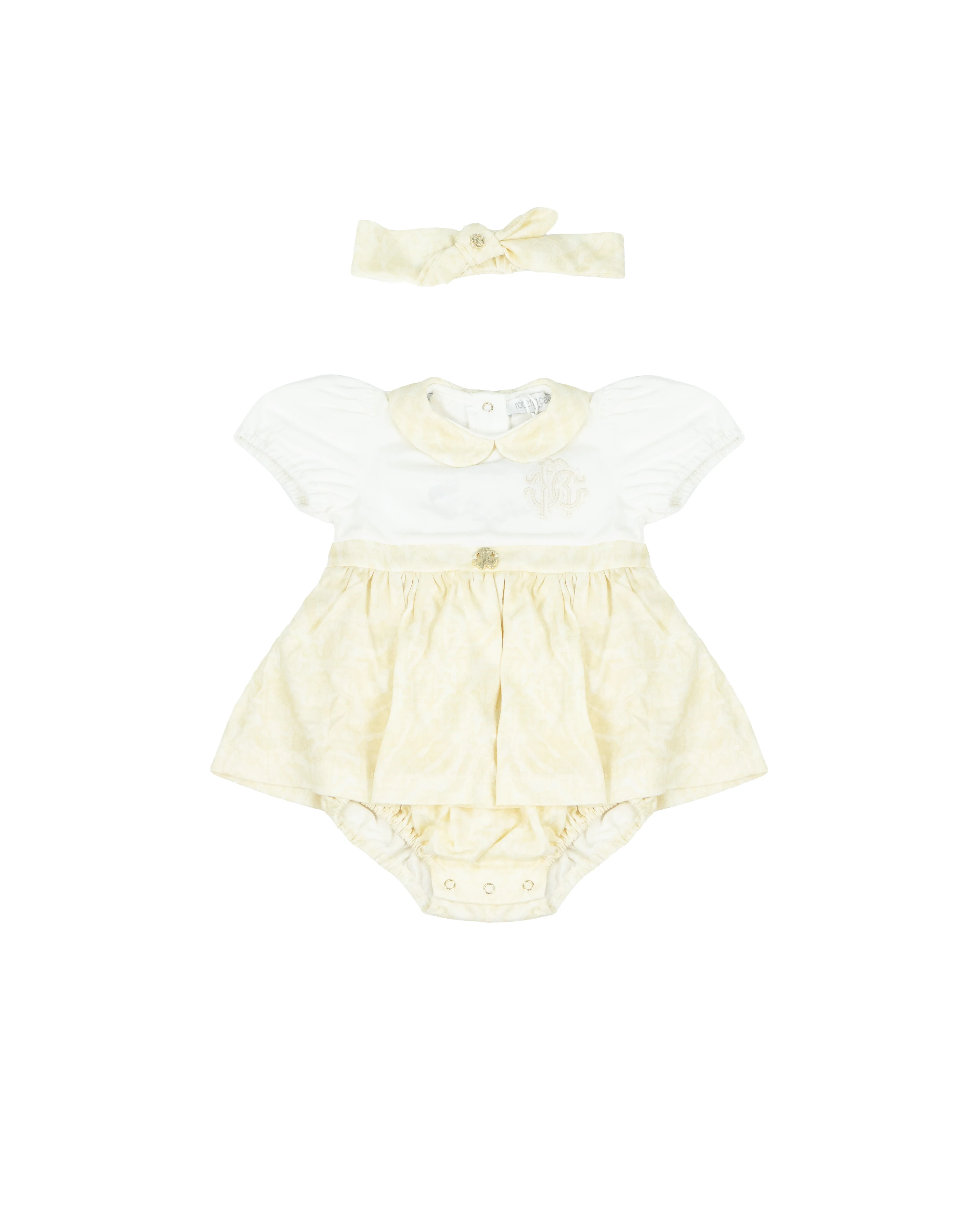 Roberto Cavalli Kids Abito+Fascia Avorio per Neonate