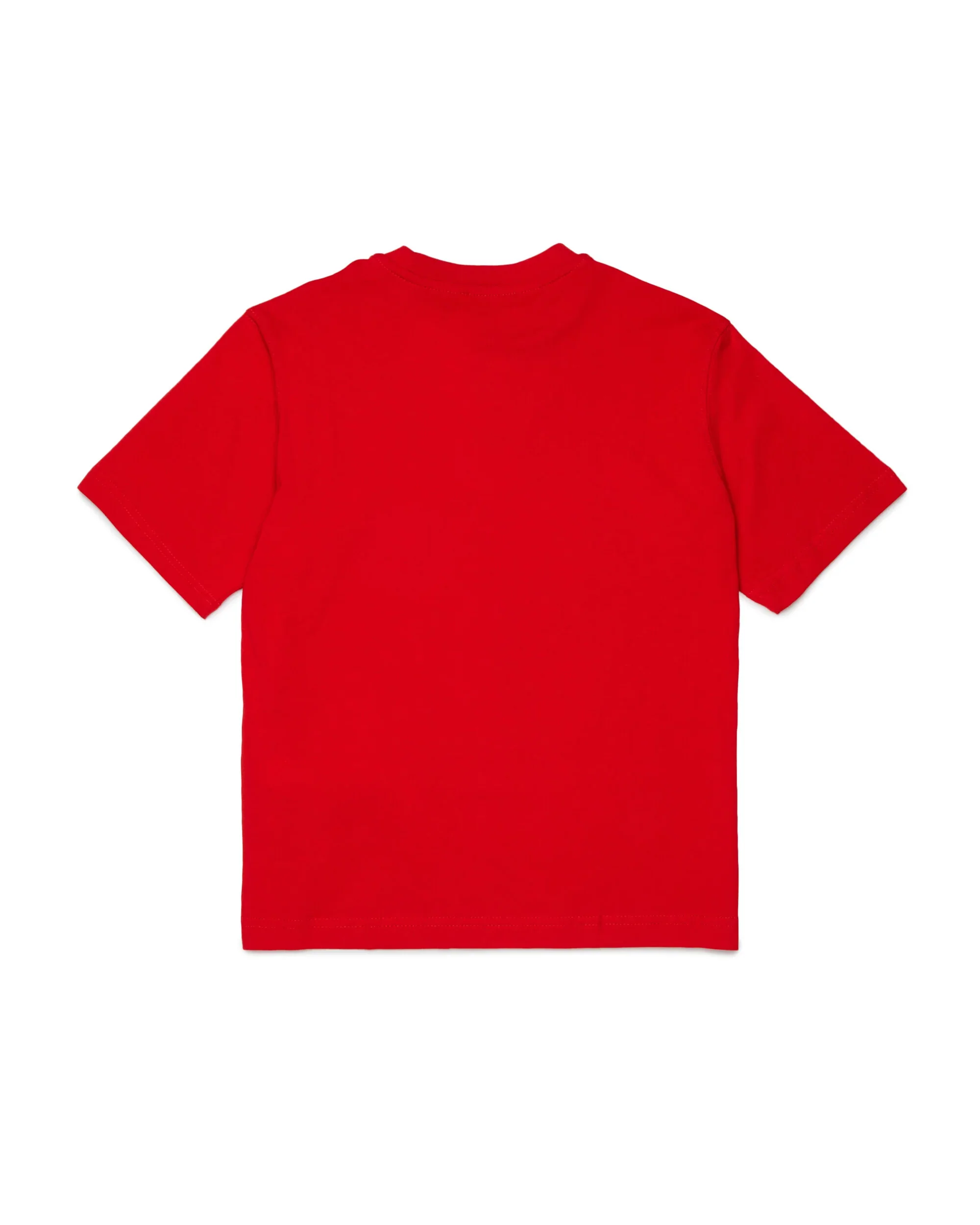 Diesel Kids T-shirt Rossa con Stampa Logo Oval Unisex per Bambini