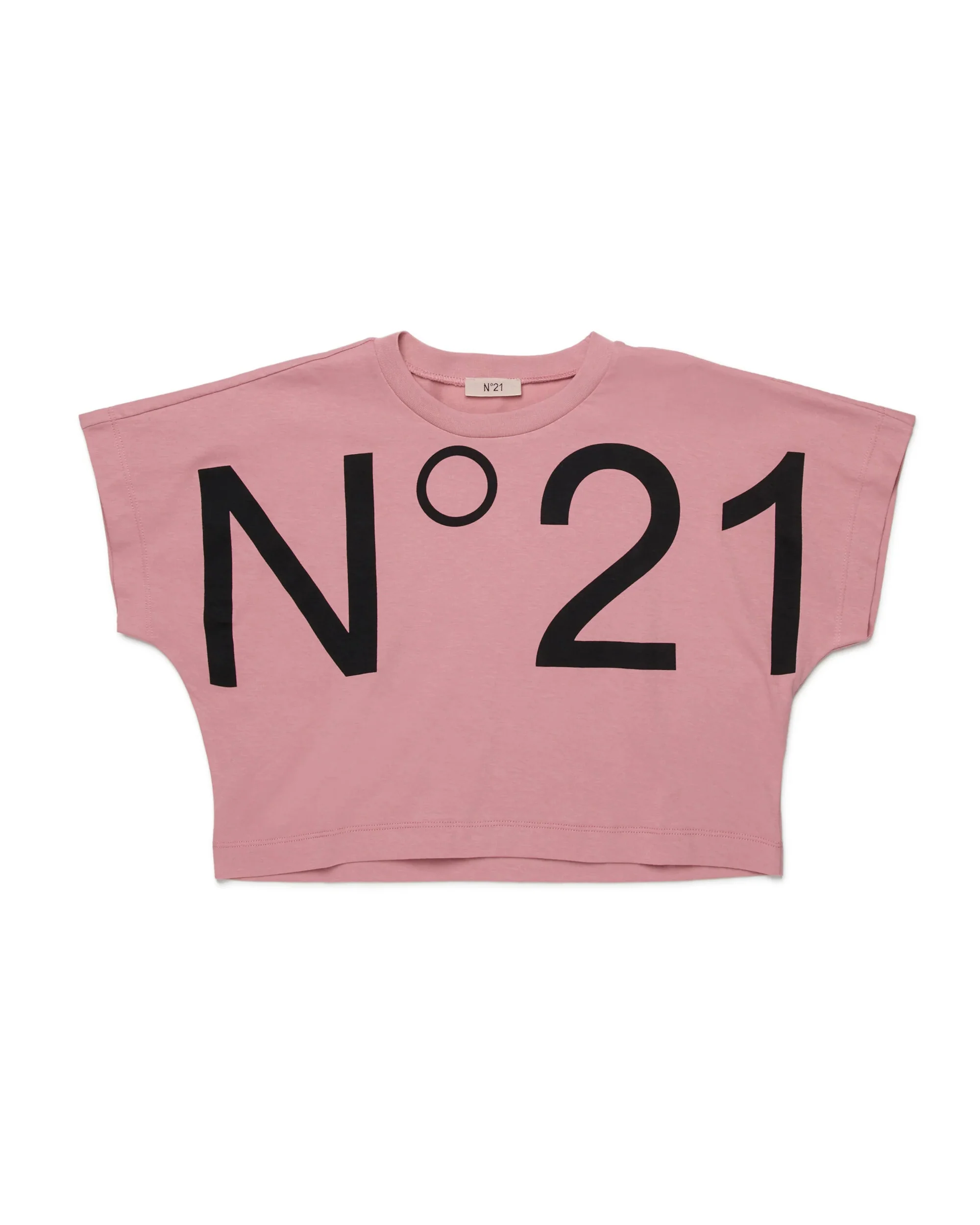 N21 Kids T-shirt Rosa con Maxi Stampa Logo per Bambine