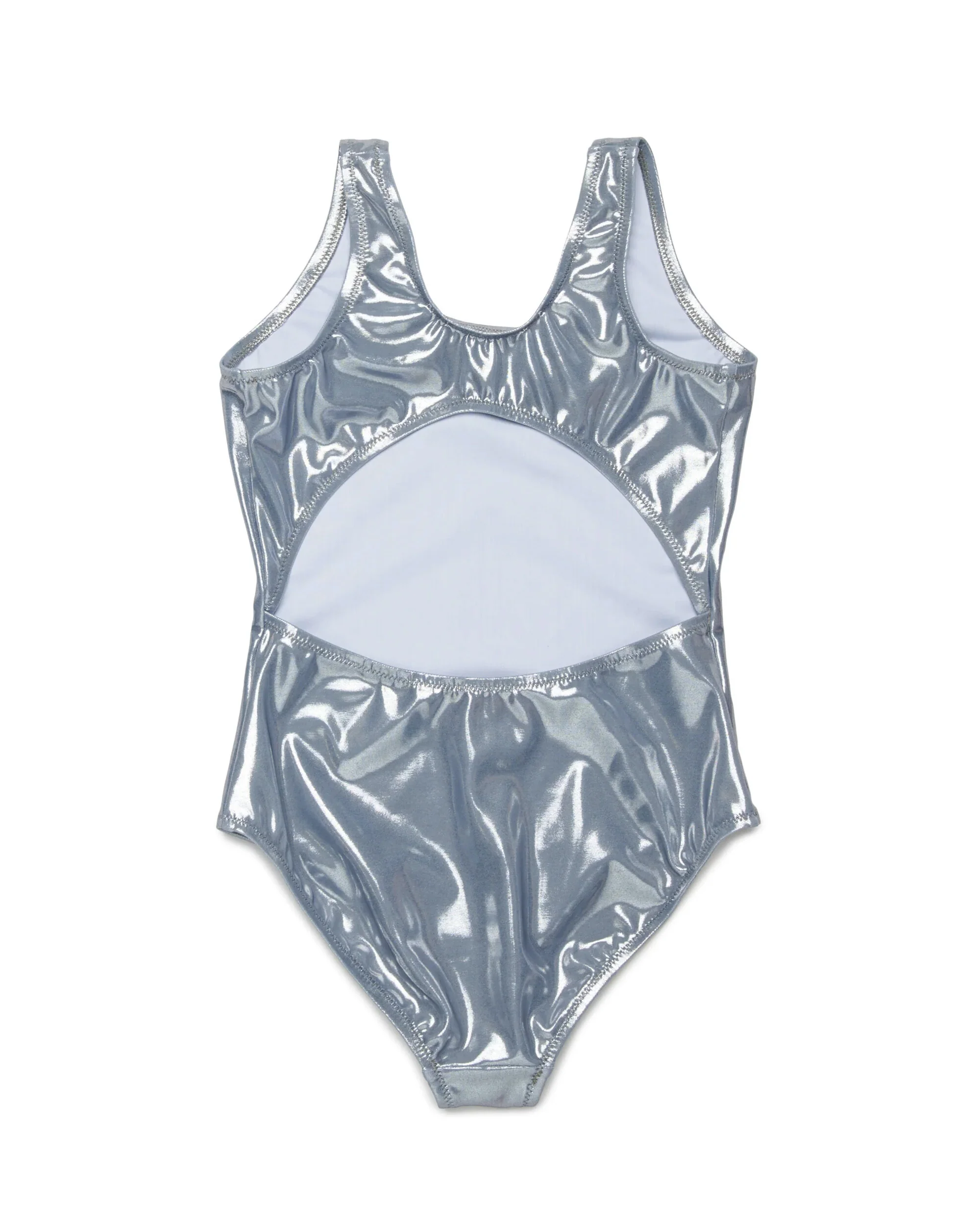 Diesel Kids Costume Intero Argento con Stampa Logo per Bambine