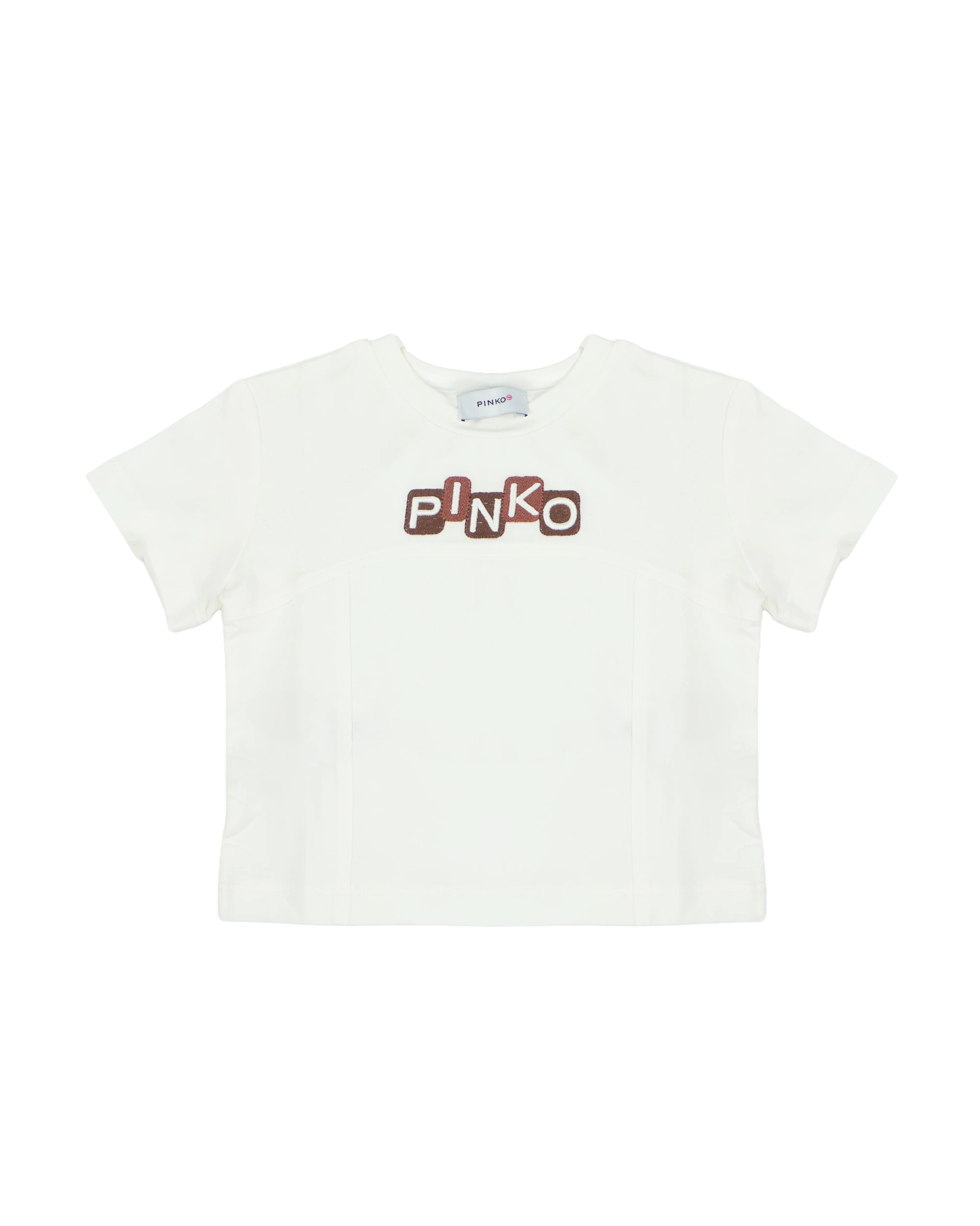Pinko Kids T-Shirt Crop Bianca per Bambine