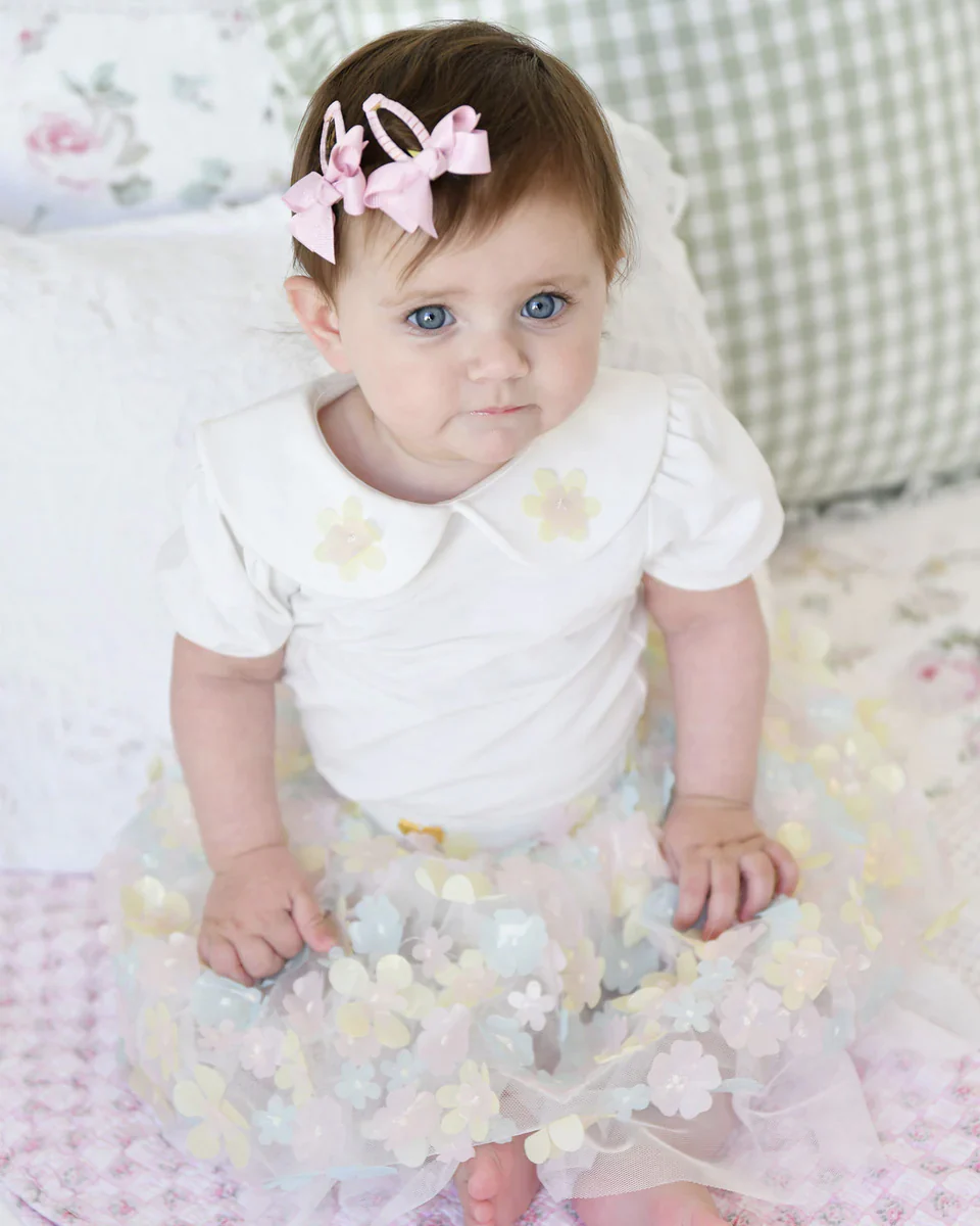 Angel's Face Kids Cassie Top Panna con Ricamo per Neonate