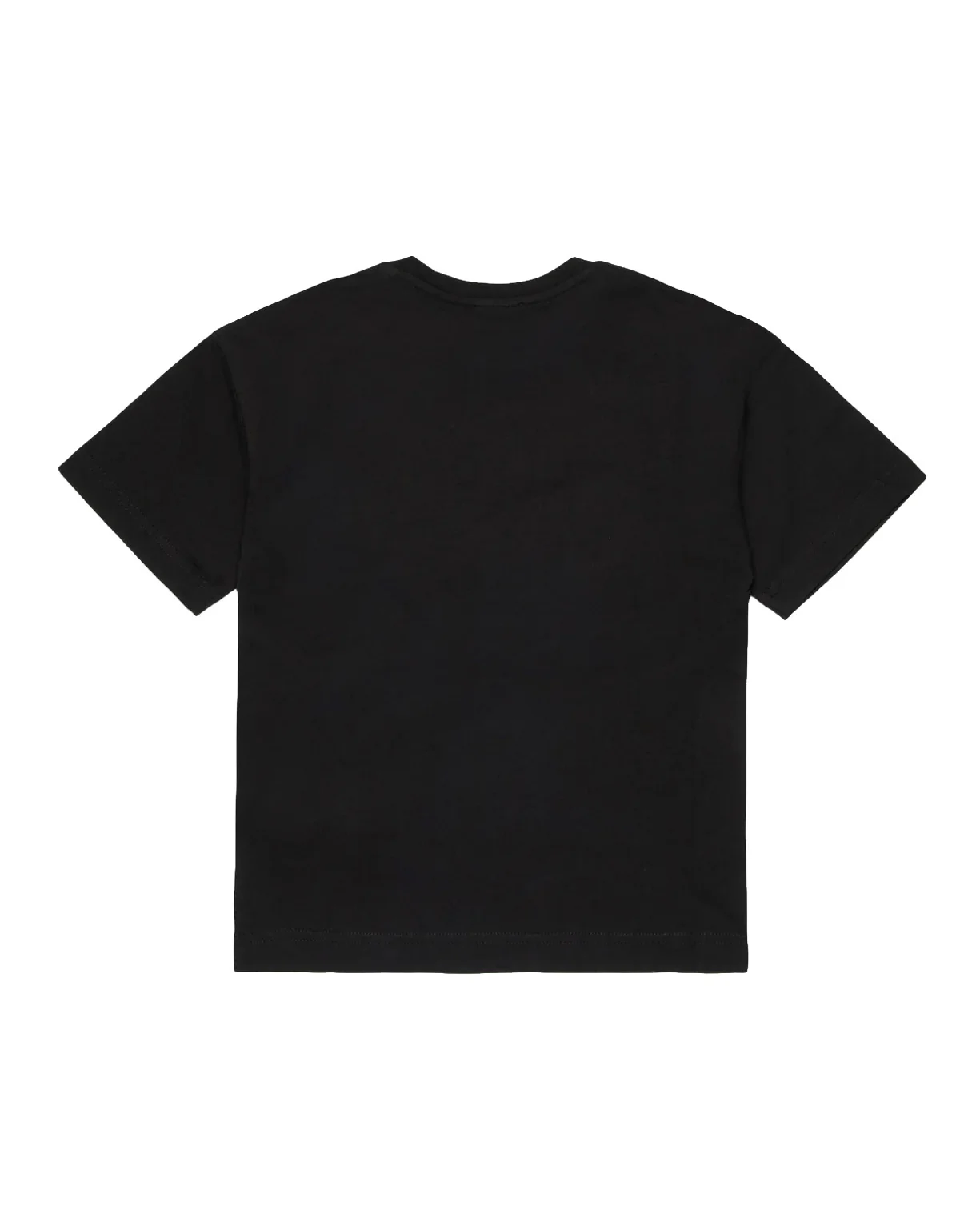 Diesel Kids T-shirt nera con Logo Oval D Ricamato per Bambini