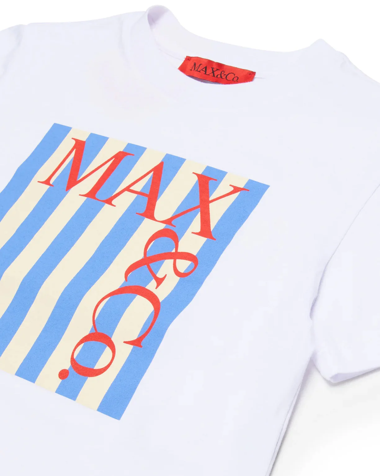 Max & Co T-Shirt Bianco Crop con Stampa Logo per Bambine