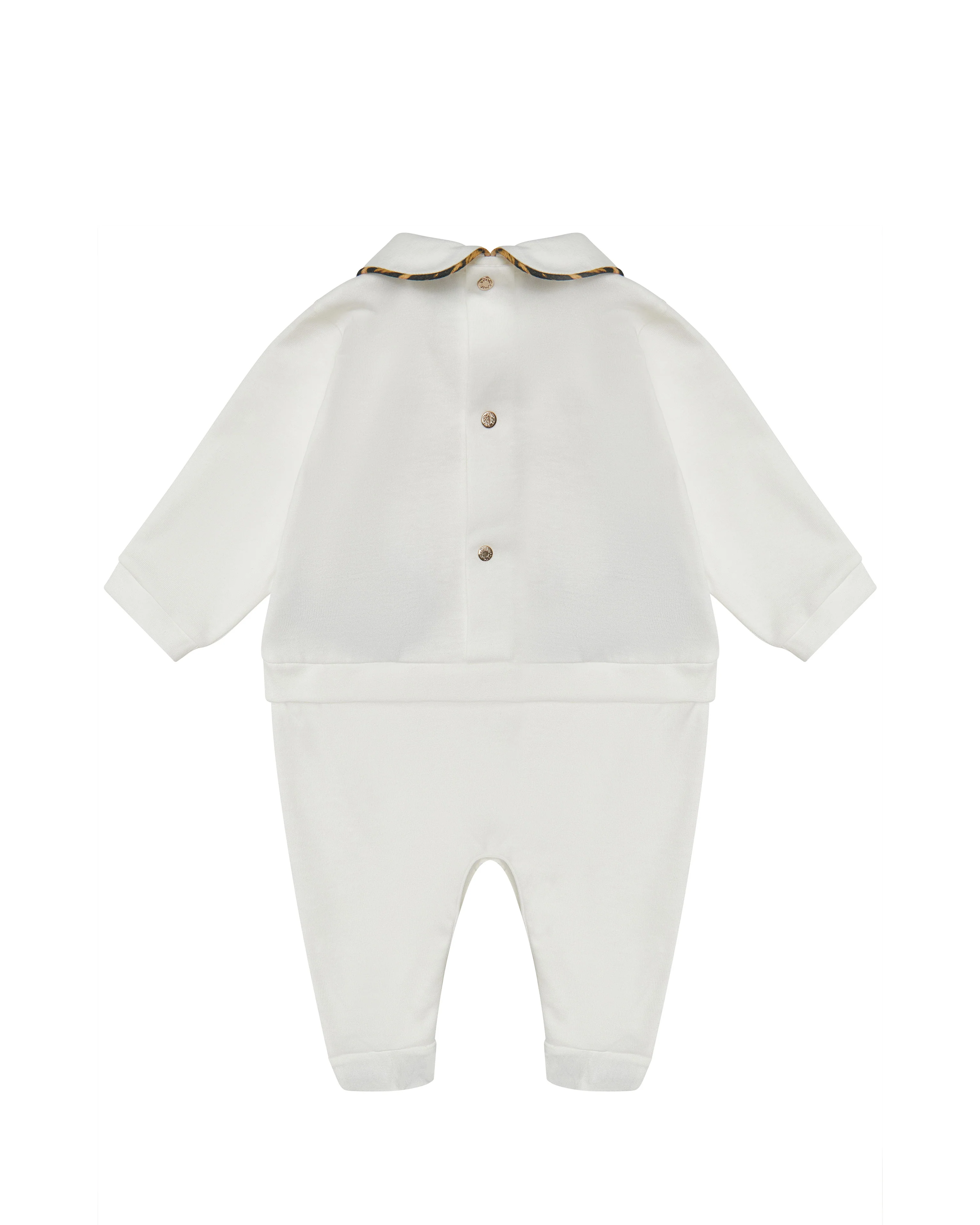 Roberto Cavalli Kids Tutina con Ricamo Logo e Dettaglio Motivo Animalier per Neonate
