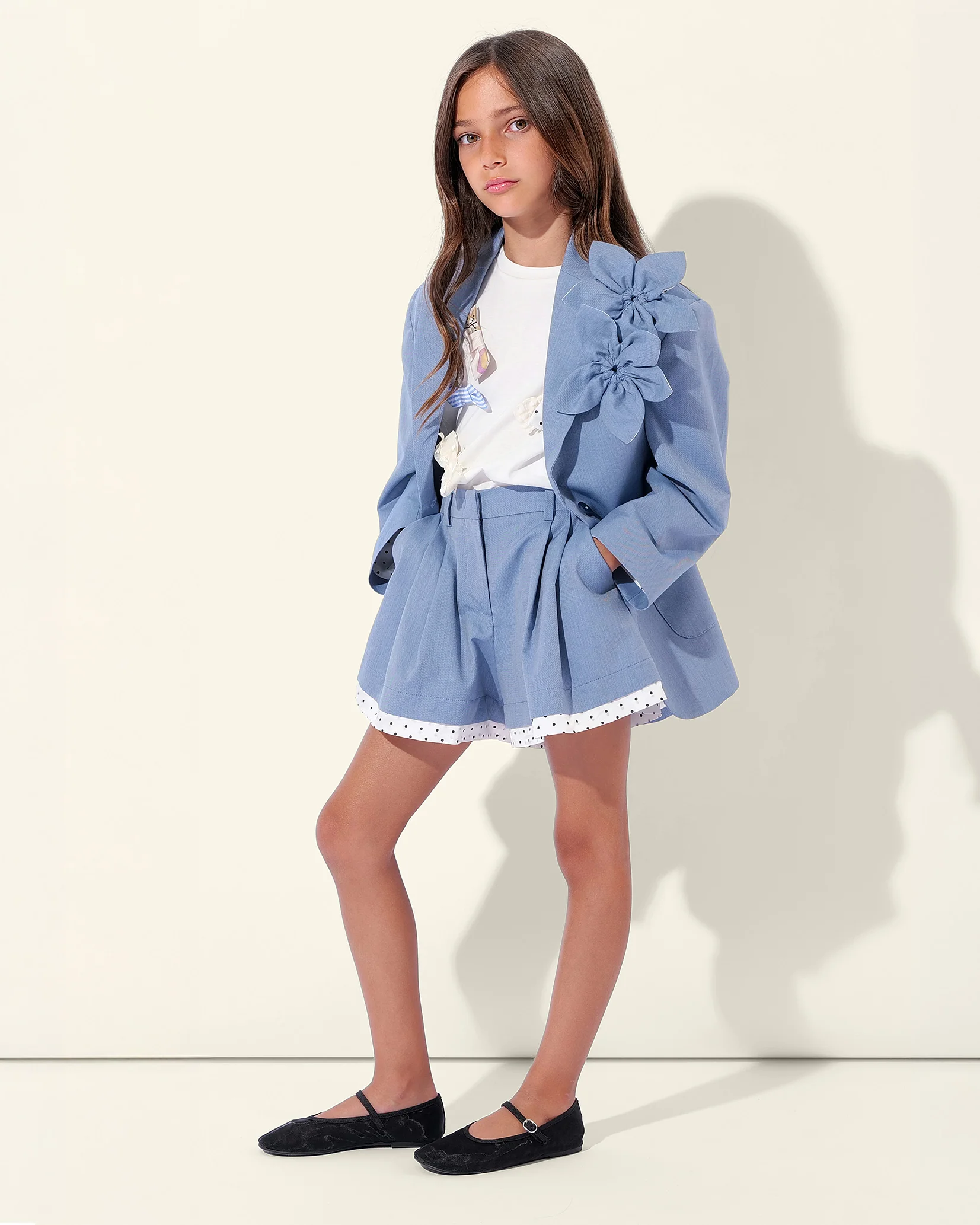 Simonetta Kids Giacca Avion da Completo con Applicazione per Bambine