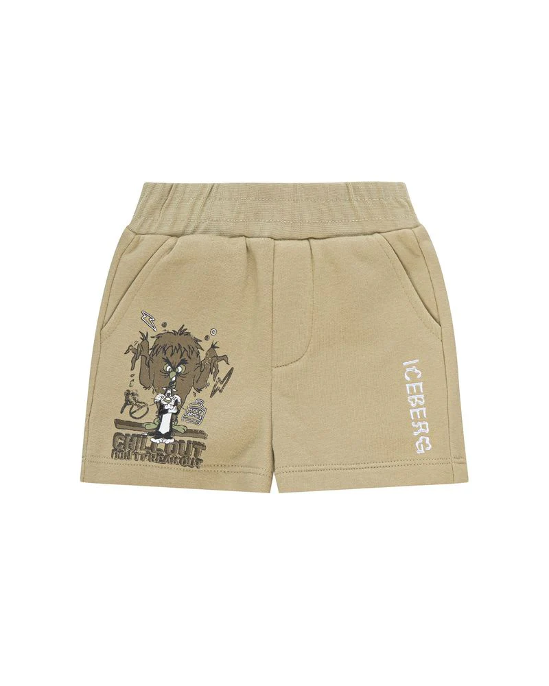 Iceberg Kids Bermuda Papiro con Stampa e Logo per Neonati
