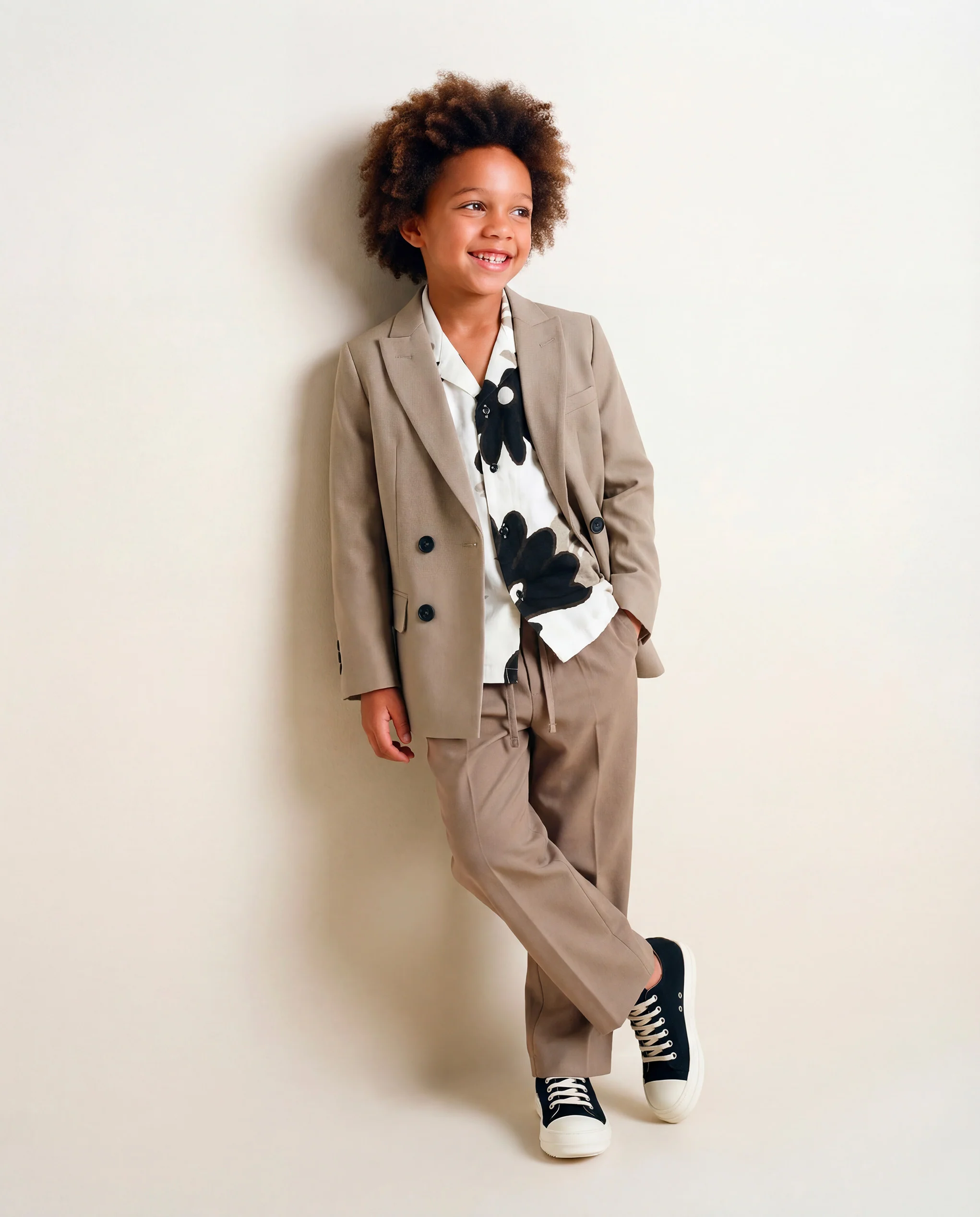I'M Brian Kids Giacca Tortora Doppiopetto per Bambini