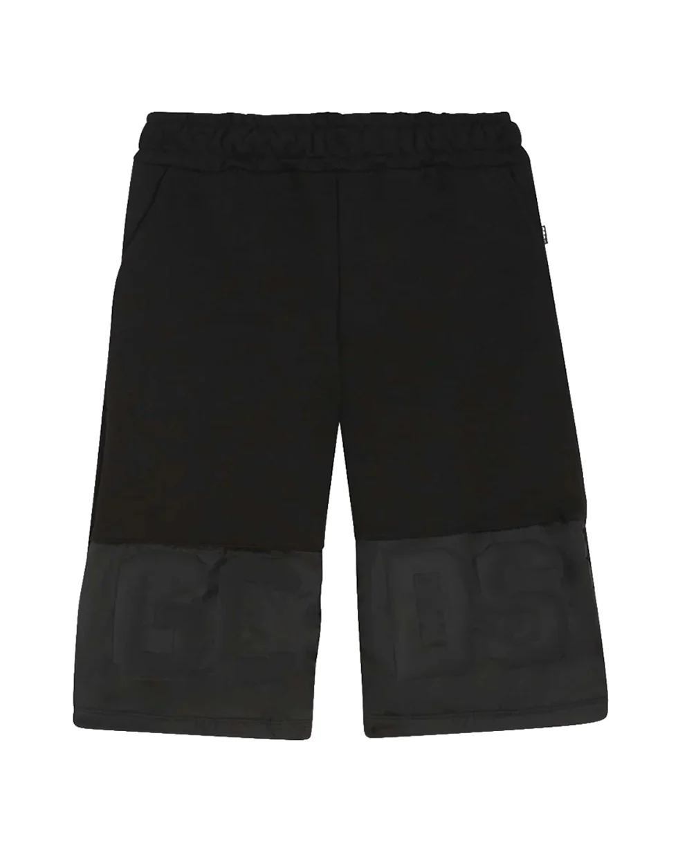 Gcds Kids Bermuda Nero con Stampa per Bambini