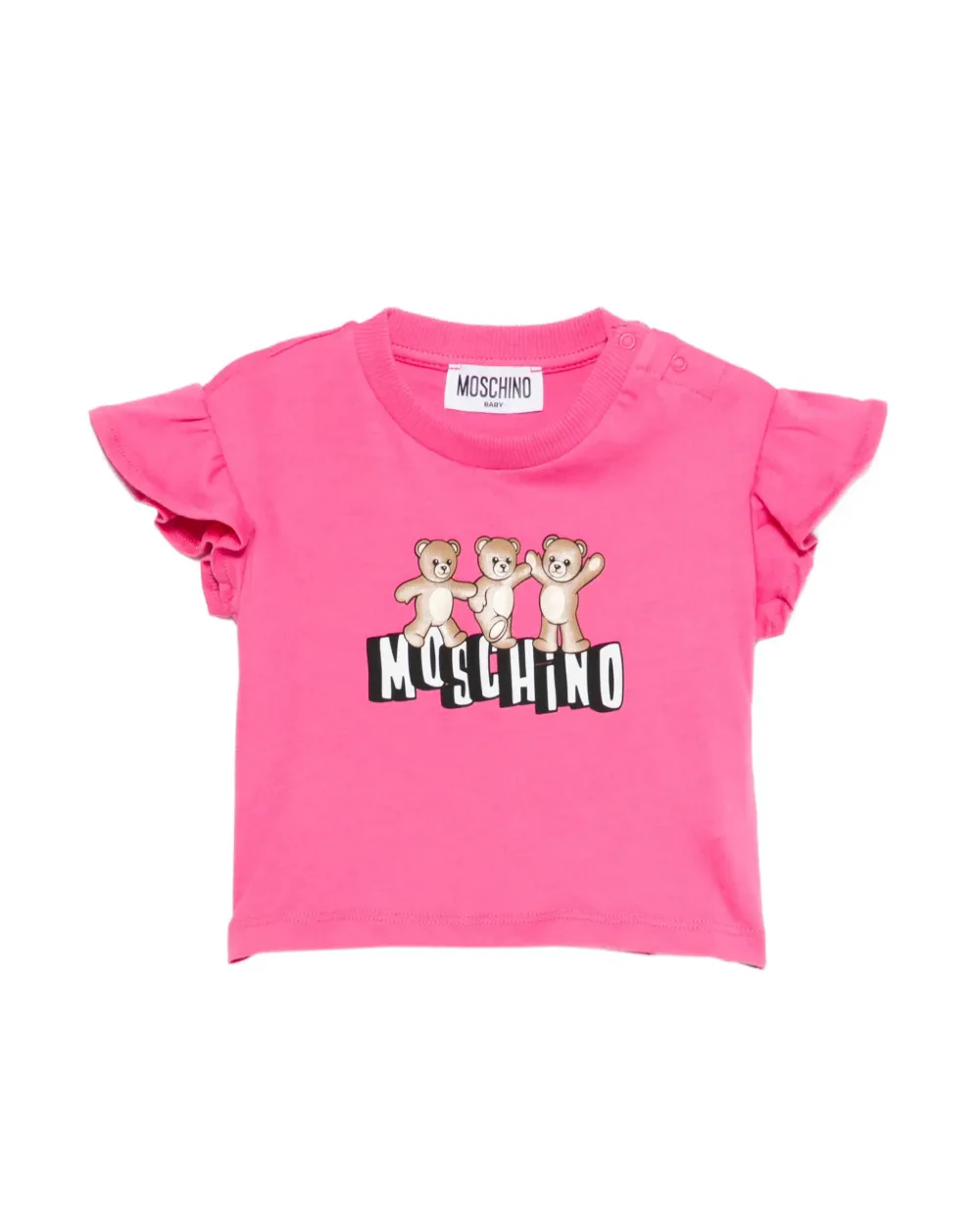 Moschino Kids T-Shirt con Teddy Bear Fuxia per Neonate