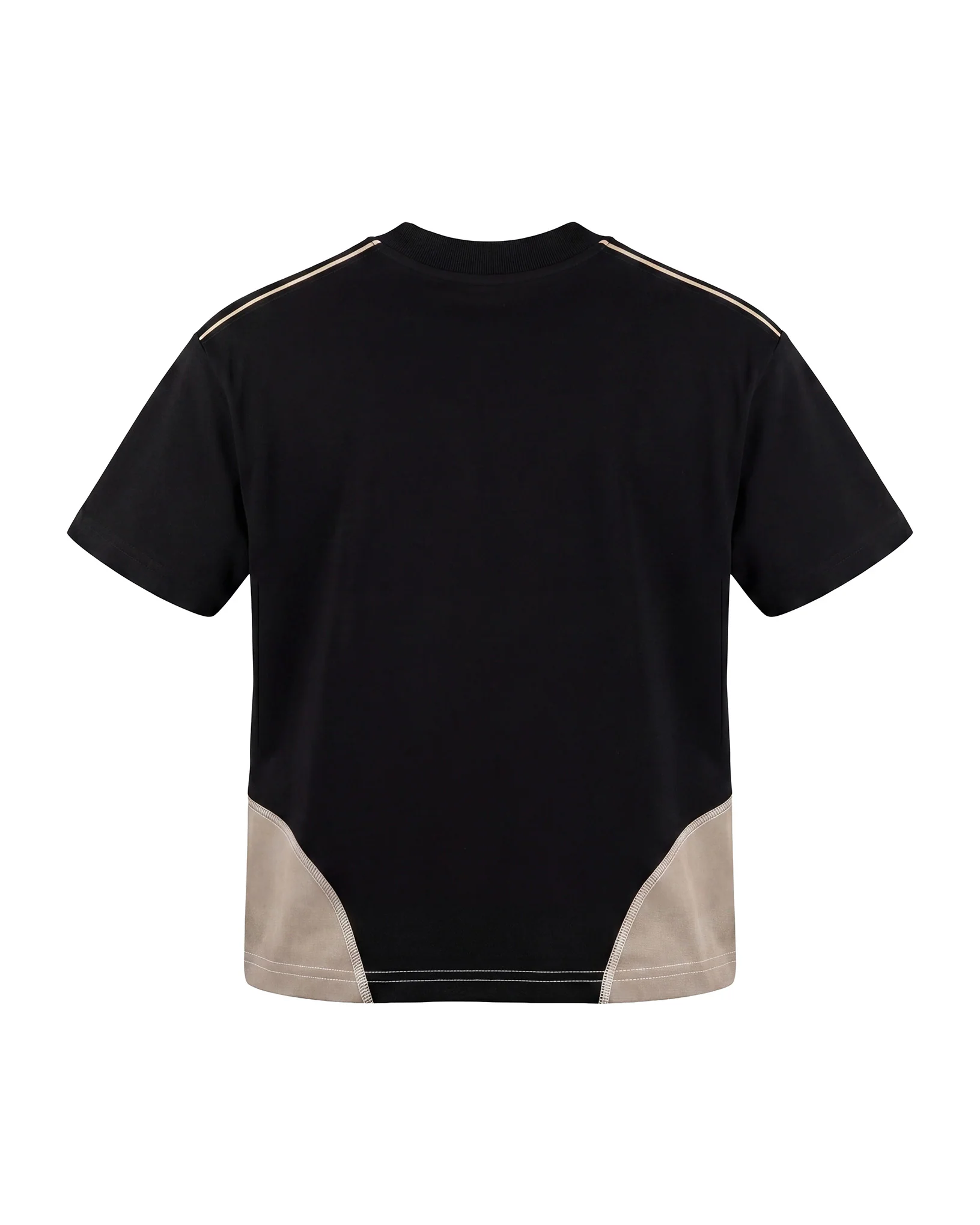 Yes London Kids T-Shirt Nero con Dettagli Fango e Beige con Logo per Bambini