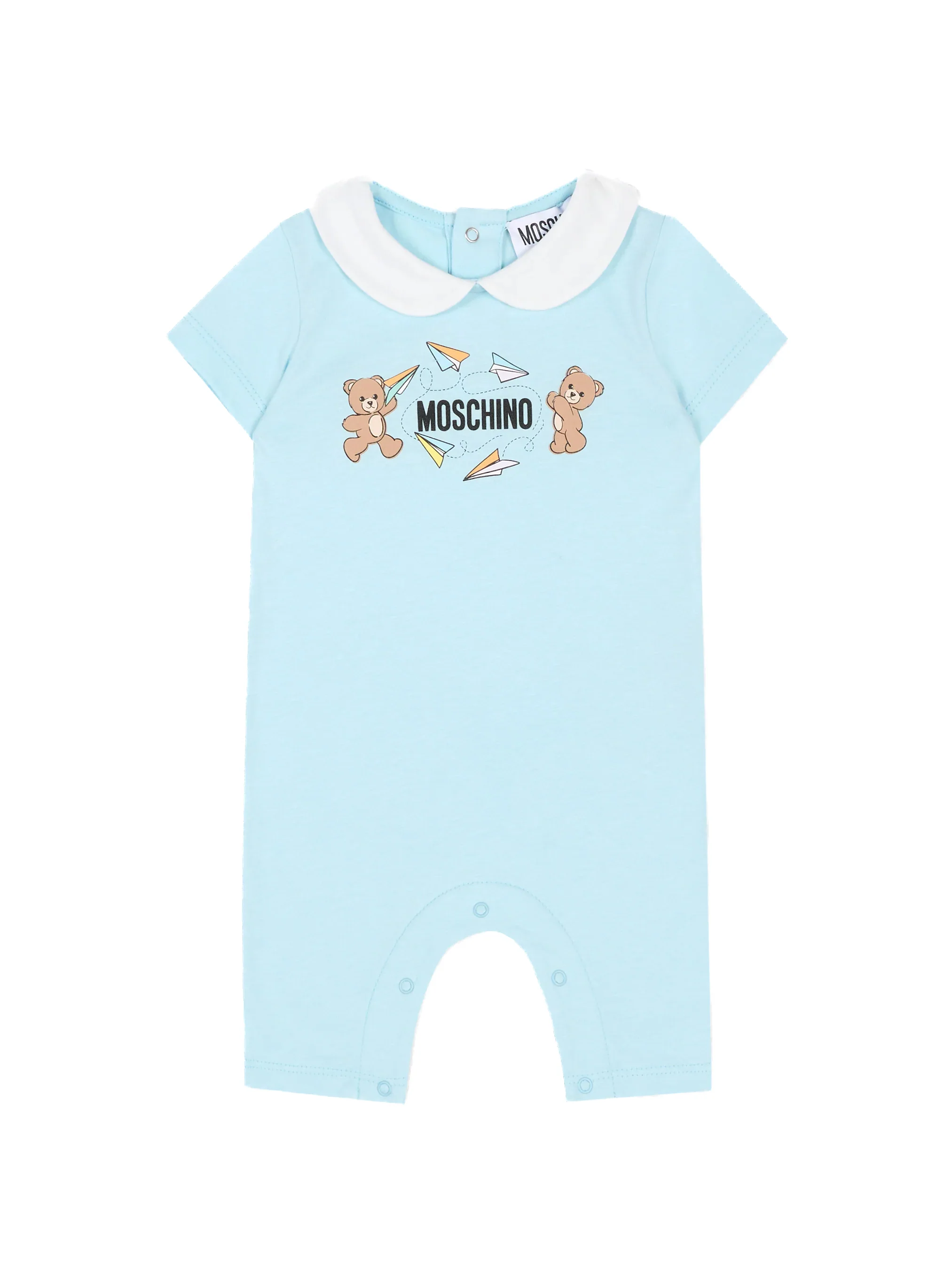 Moschino Kids Pagliaccetto con Stampa e Apertura con Bottoni sul Retro per Neonato