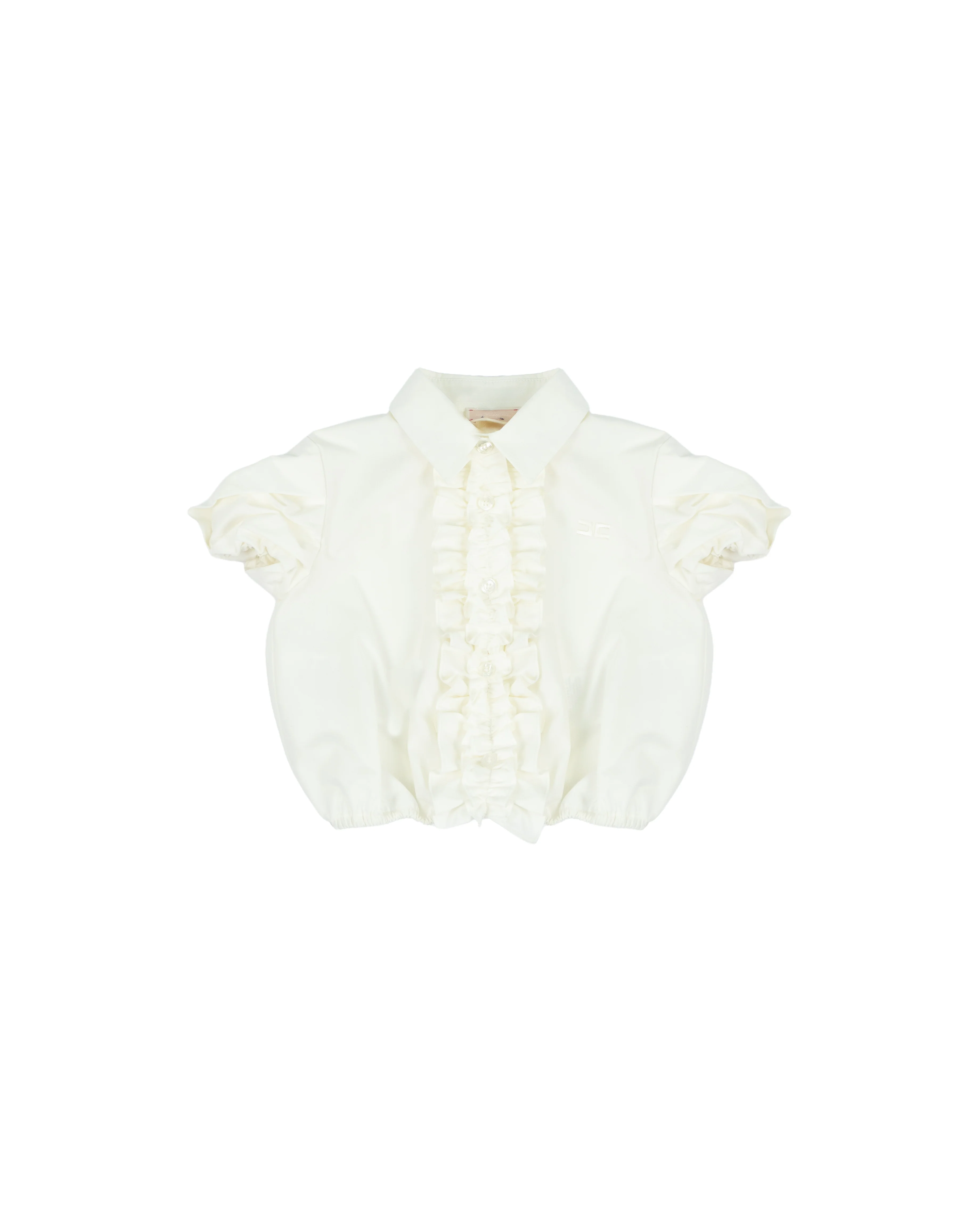 Elisabetta Franchi La Mia Bambina Camicia con Rouche Avorio per Neonate