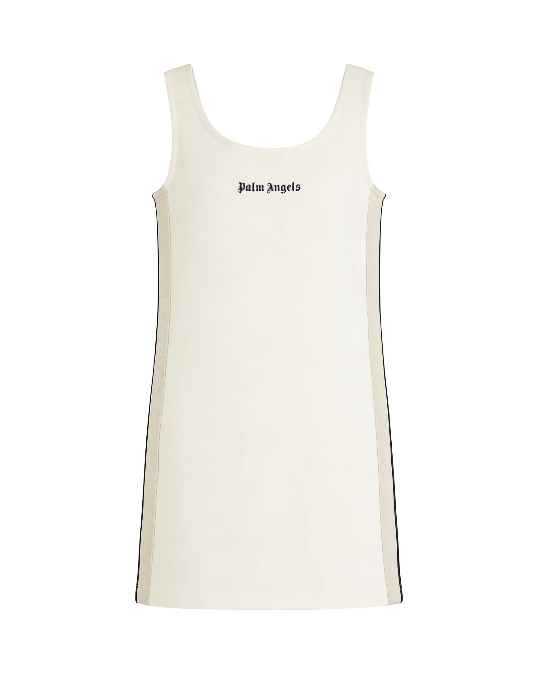Palm Angels Kids Abito Off-White con Bande Laterali per Bambine