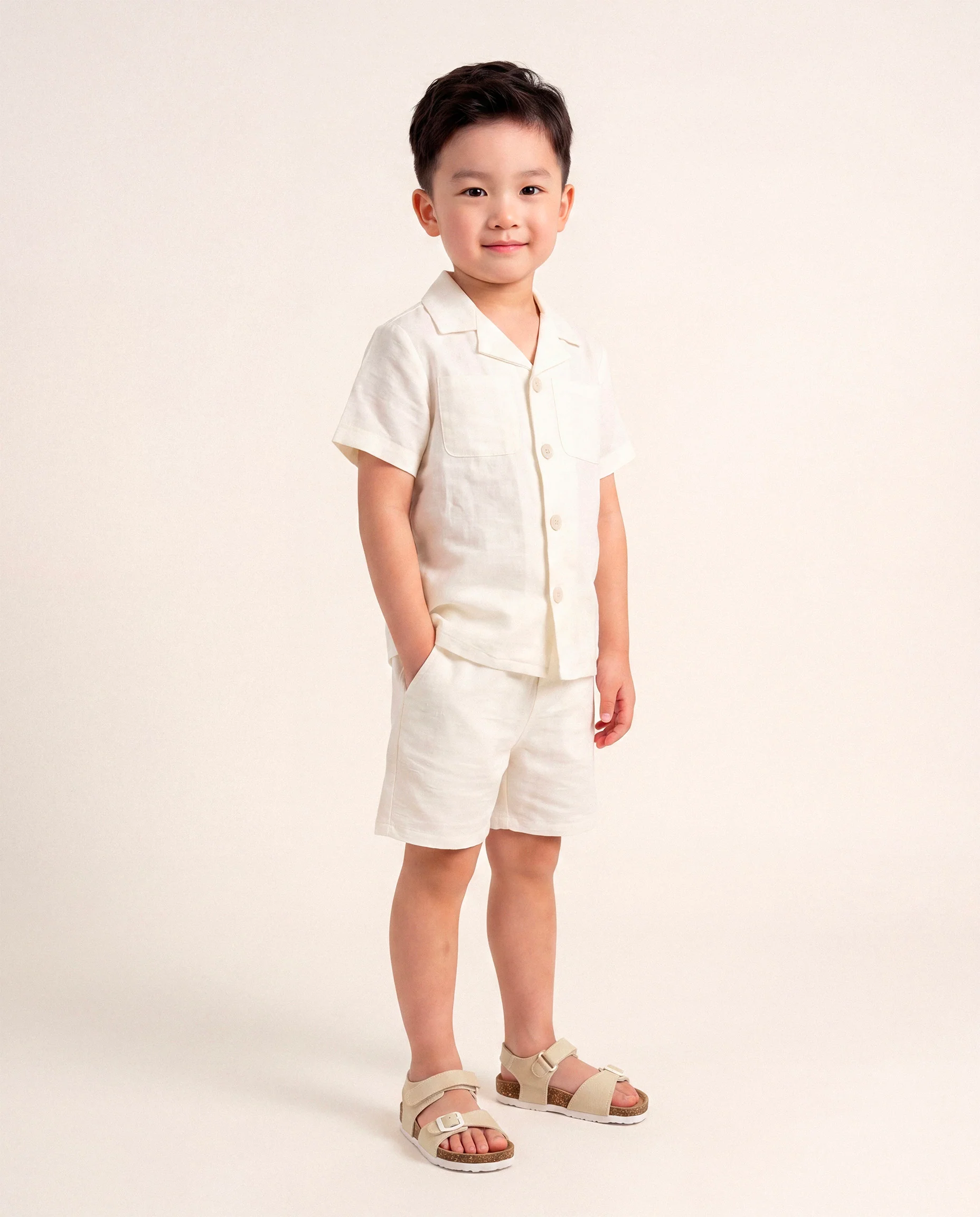 Daniele Alessandrini Kids Short Bianco con Logo per Neonati