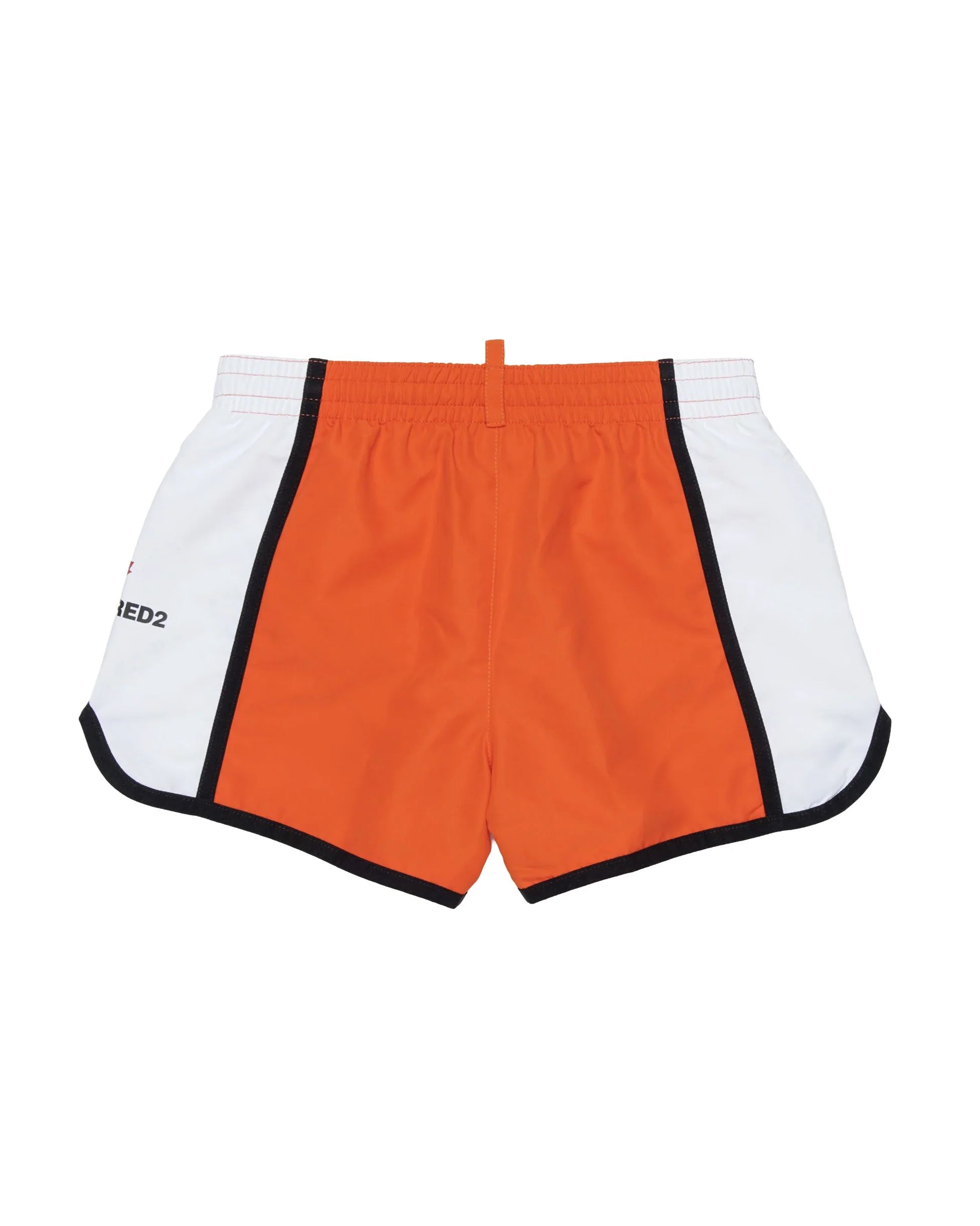 Dsquared2 Kids Costume Boxer Arancio e Bianco con Logo per Bambini