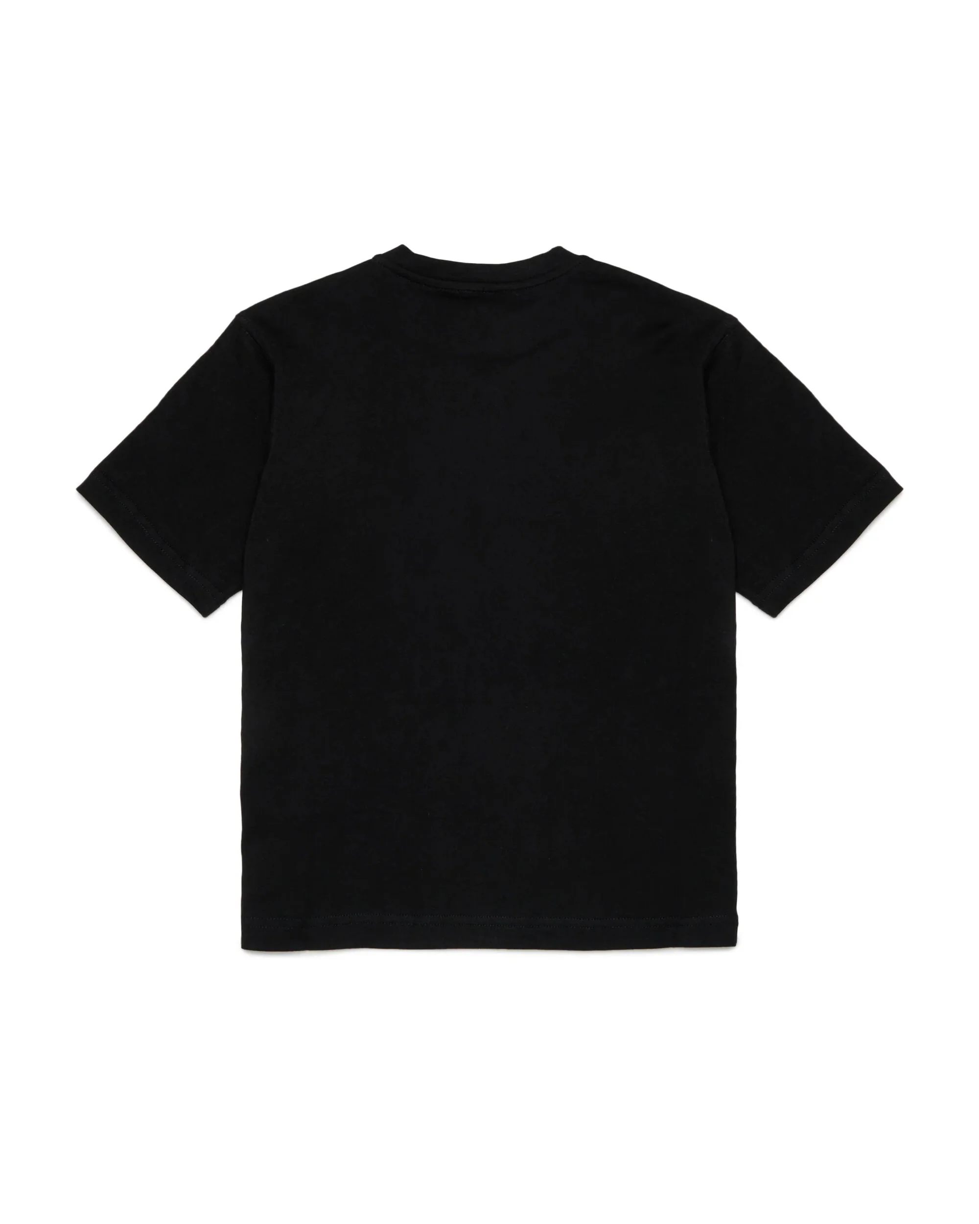 Diesel Kids T-shirt Nera con Stampa Oval D Unisex per Bambini