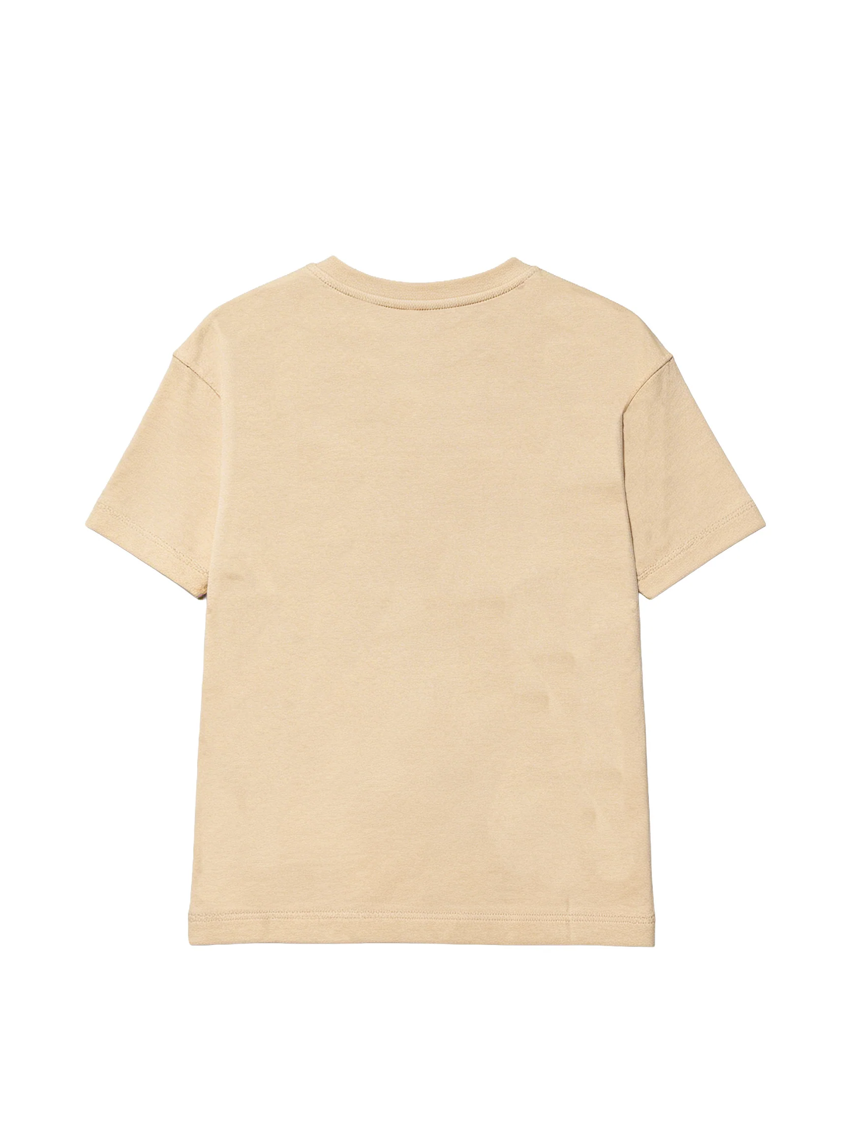 Msgm Kids T-Shirt Sabbia con Logo Ricamato per Bambini