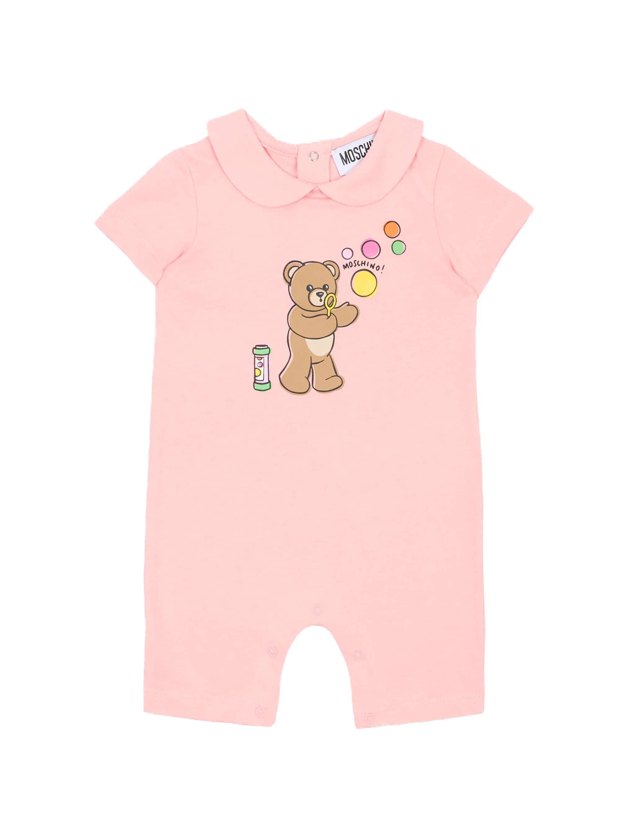 Moschino Kids Pagliaccetto con Stampa e Chiusura con Bottoni sul Retro per Neonate