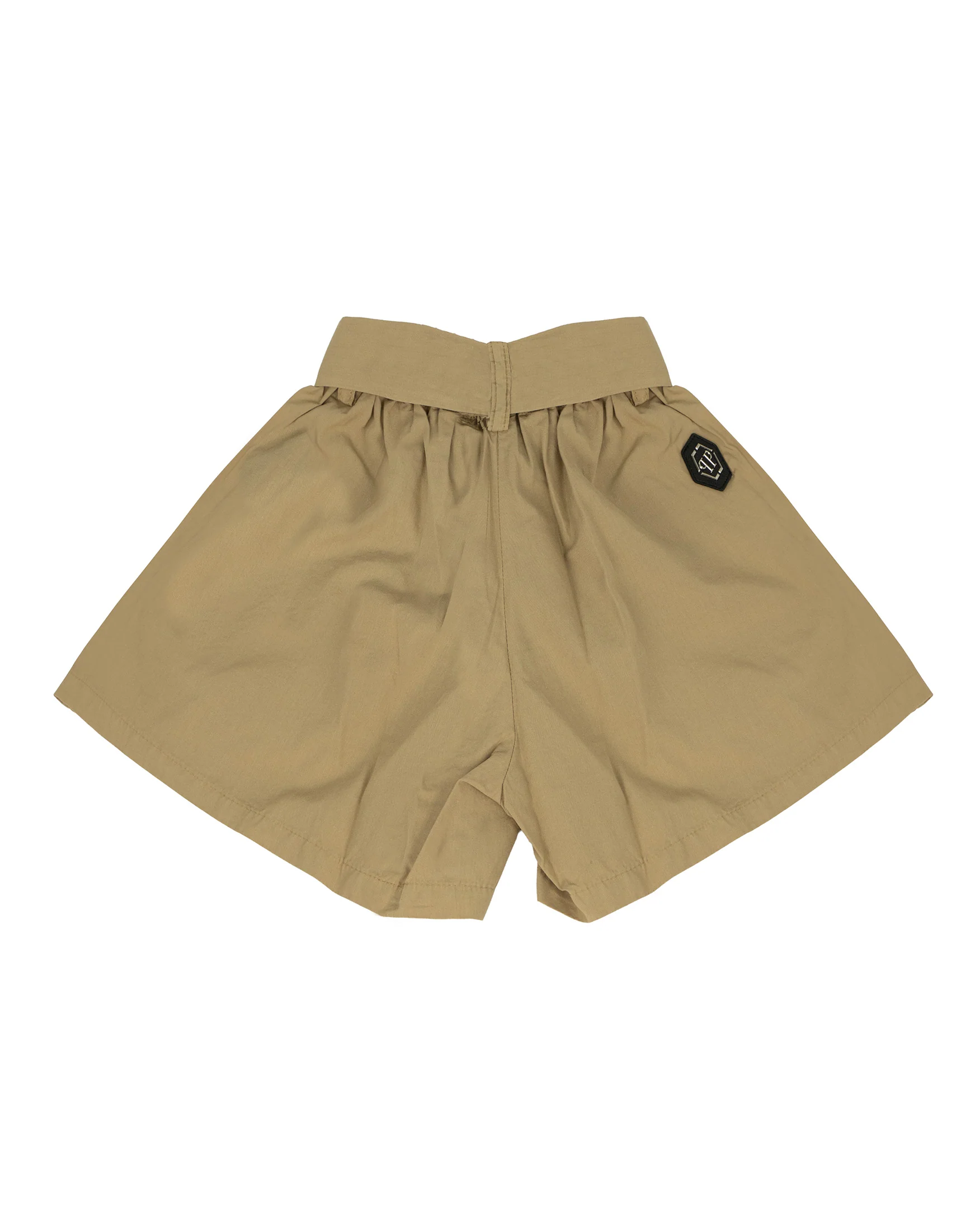 Philipp Plein Kids Short Cammello con Cintura Fiocco per Bambine