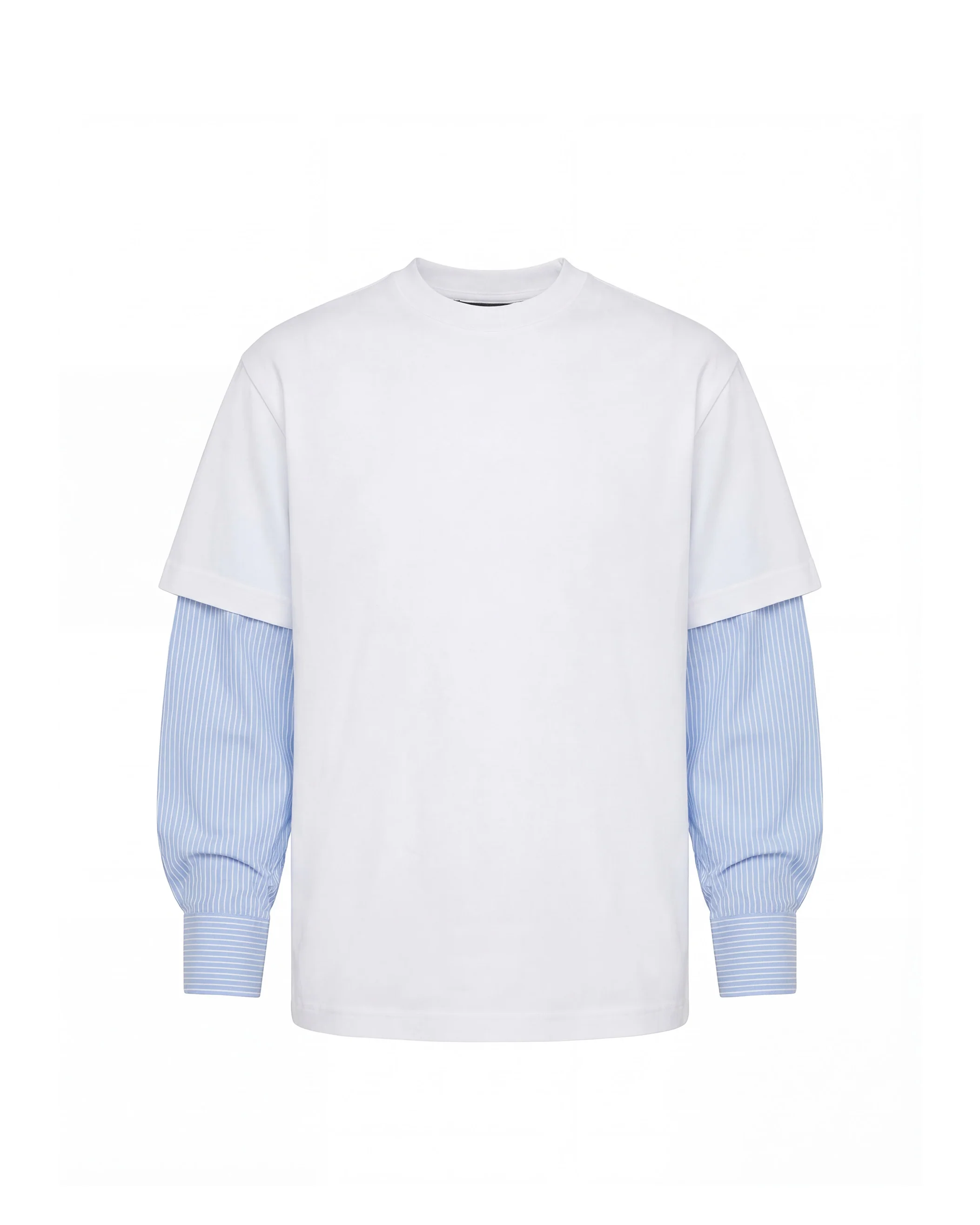 I'M Brian Kids T-Shirt Bianco con Maniche Camicia Blu per Bambini