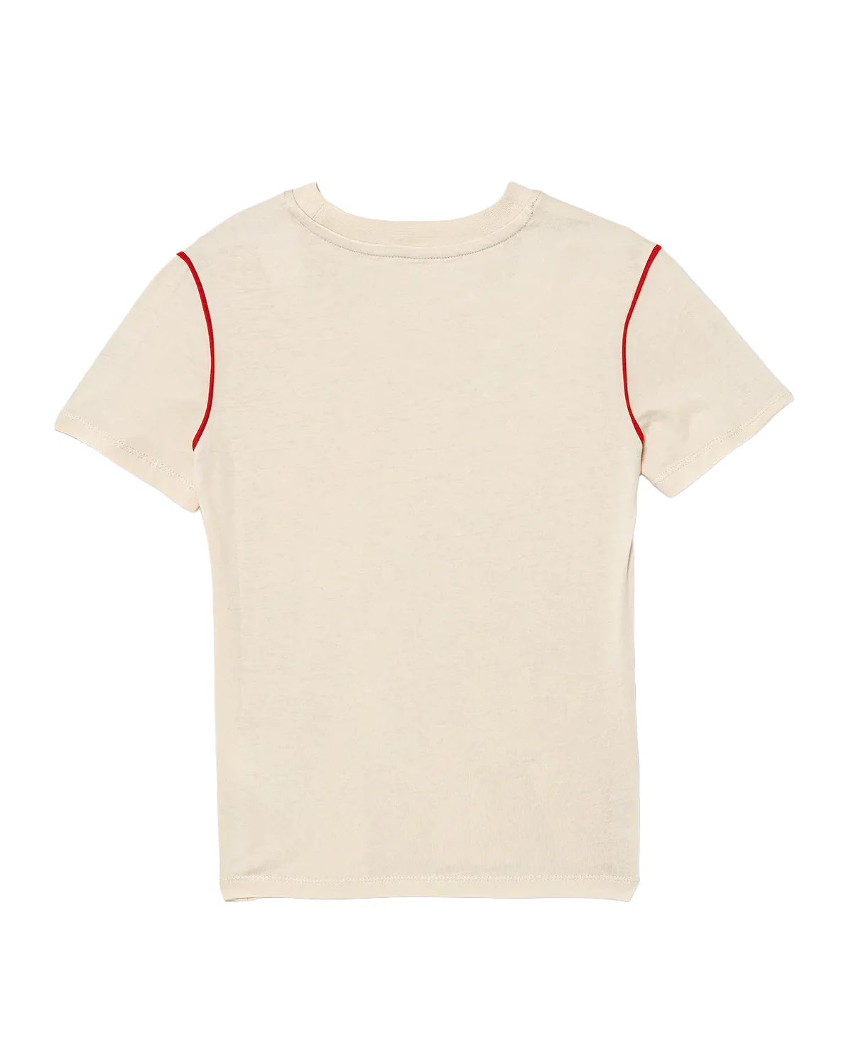Calvin Klein Kids T-Shirt Beige con Logo Ricamato e Dettagli Rossi per Bambini