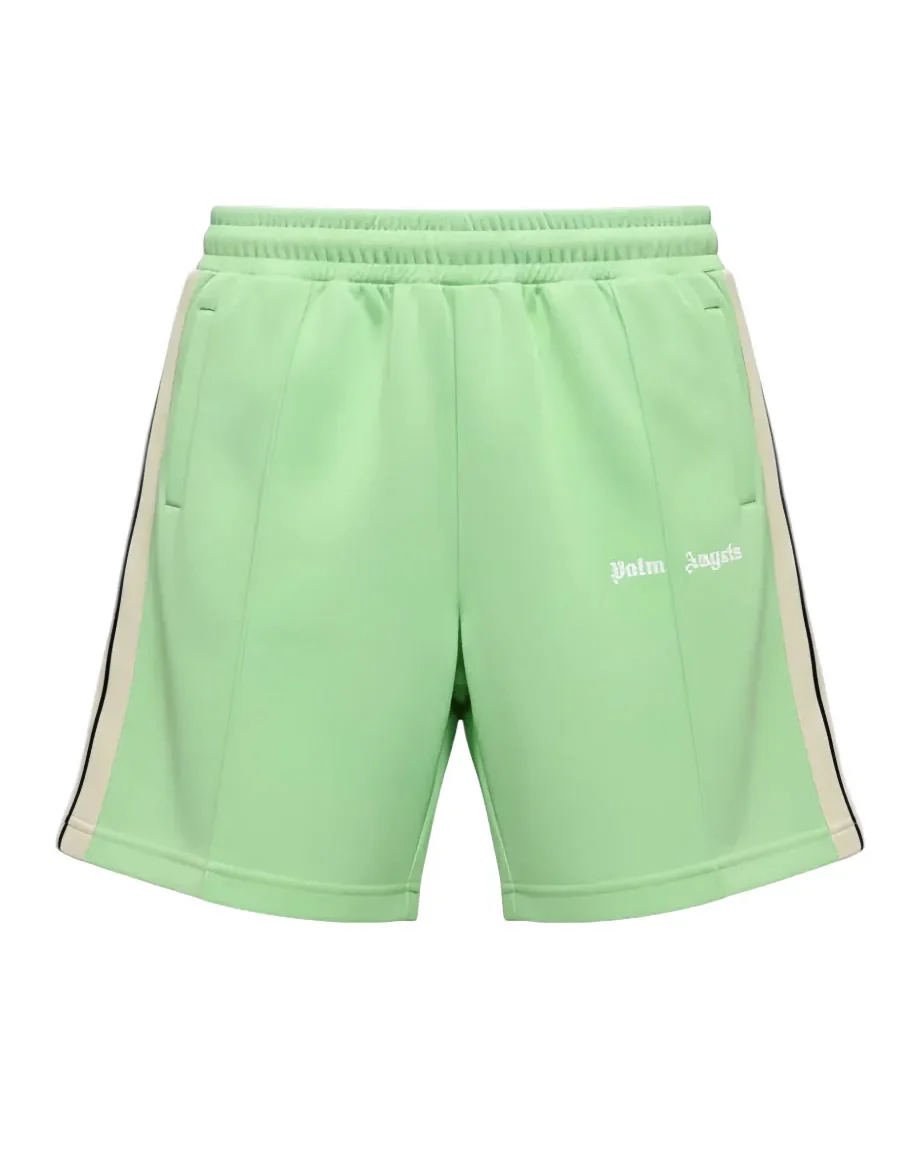 Palm Angels Kids Short Verde con Logo per Bambini