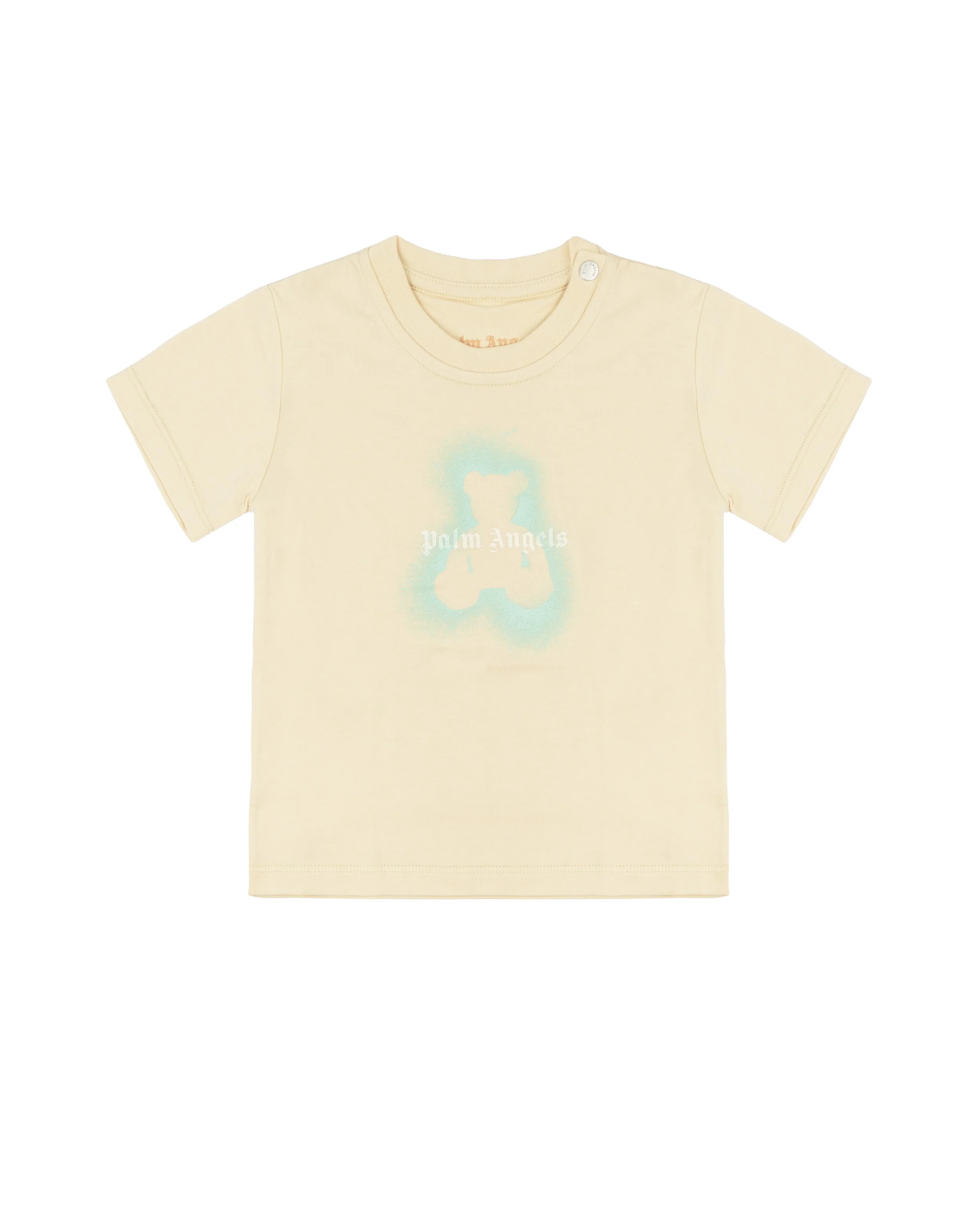 Palm Angels Kids T-Shirt Sabbia con Logo Teddy per Neonati