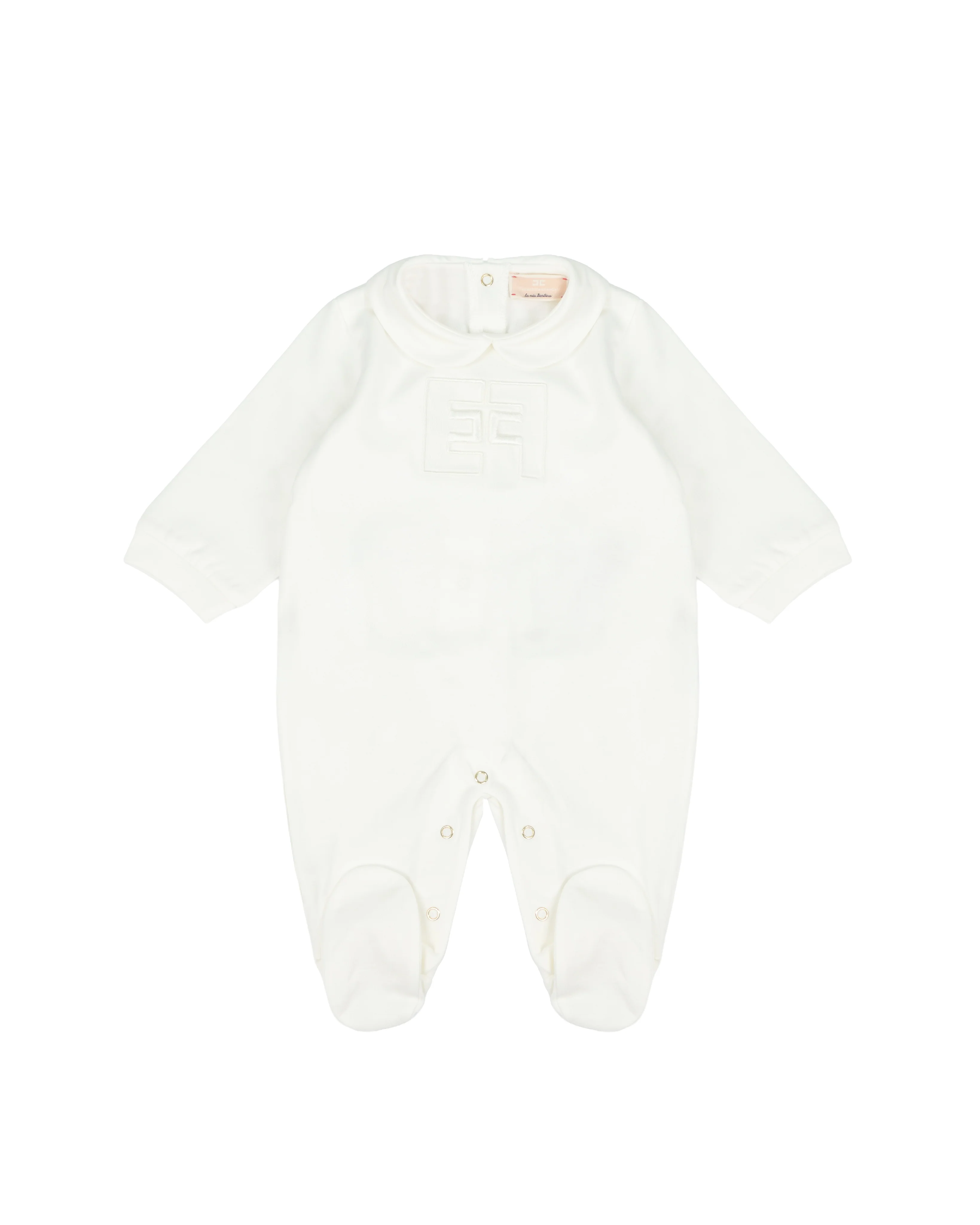 Elisabetta Franchi La Mia Bambina Kit Tutina + Bavetta e Cappello Avorio per Neonate