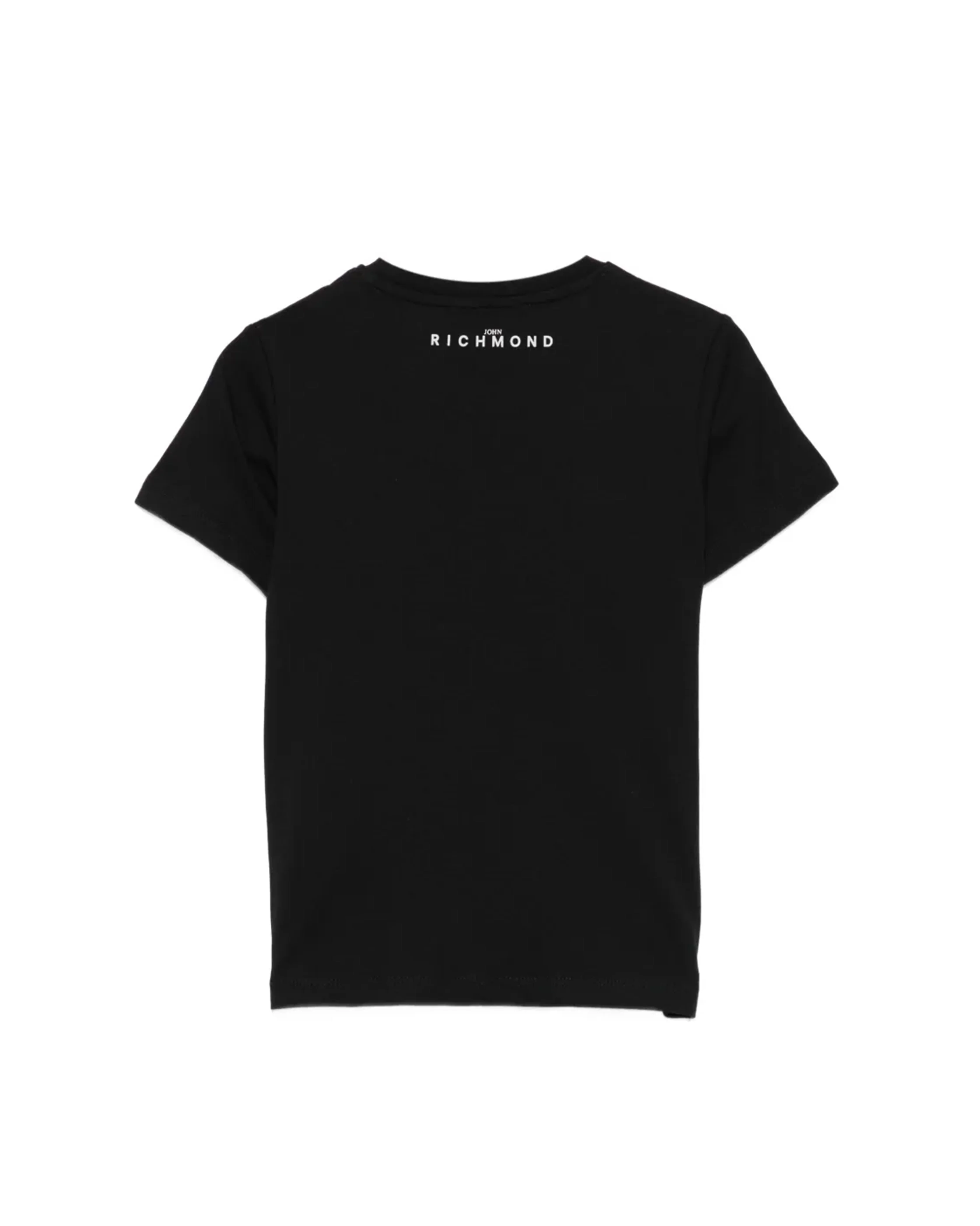 John Richmond Kids T-Shirt Nero con Stampa Logo per Bambini