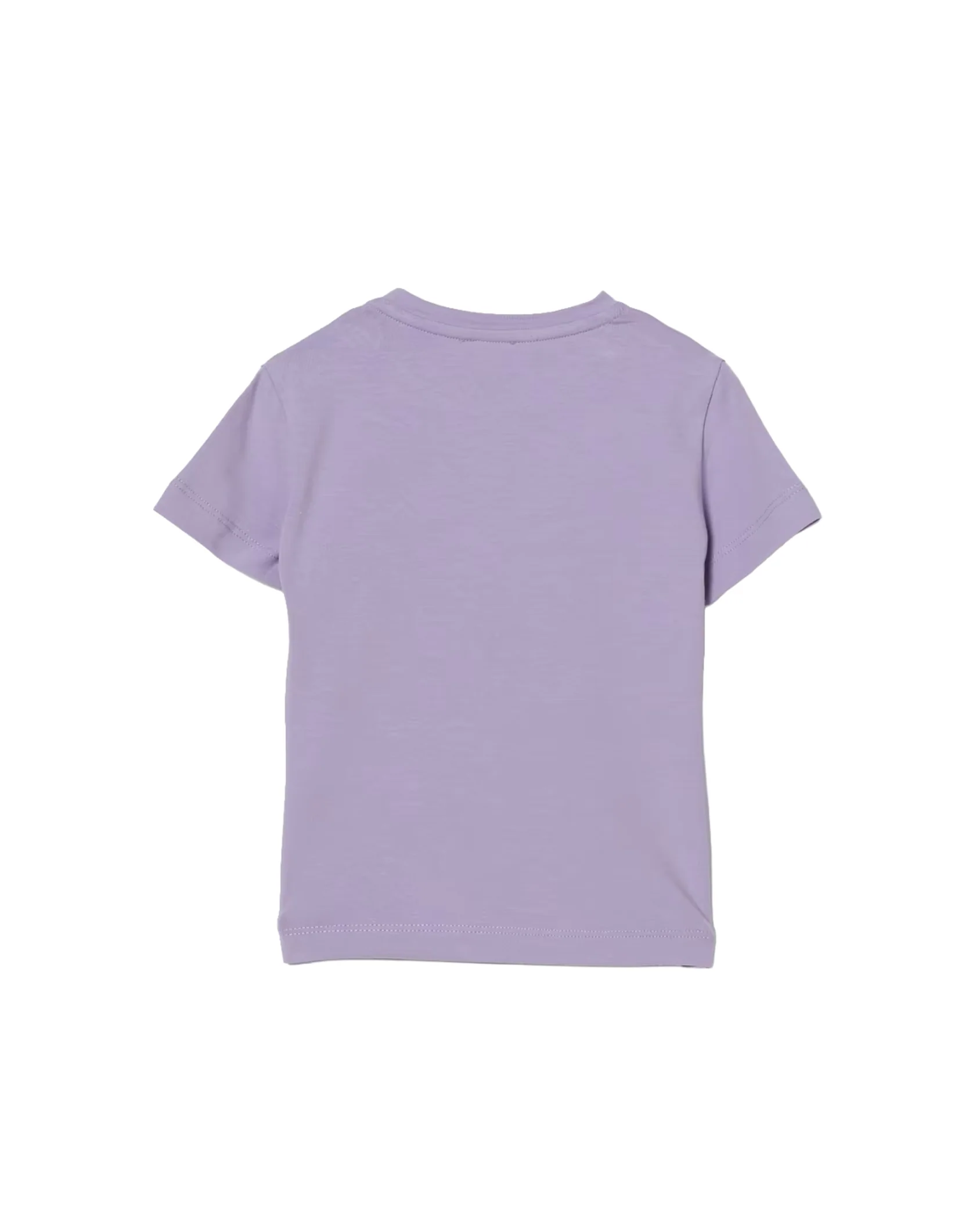Elisabetta Franchi La Mia Bambina T-shirt Lilla con Logo Effetto Metallico Oro per Neonate