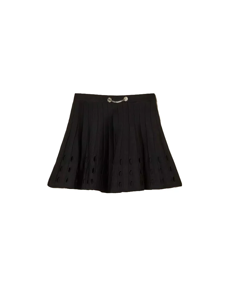 Twinset Kids Gonna Nero Plissettata per Bambine