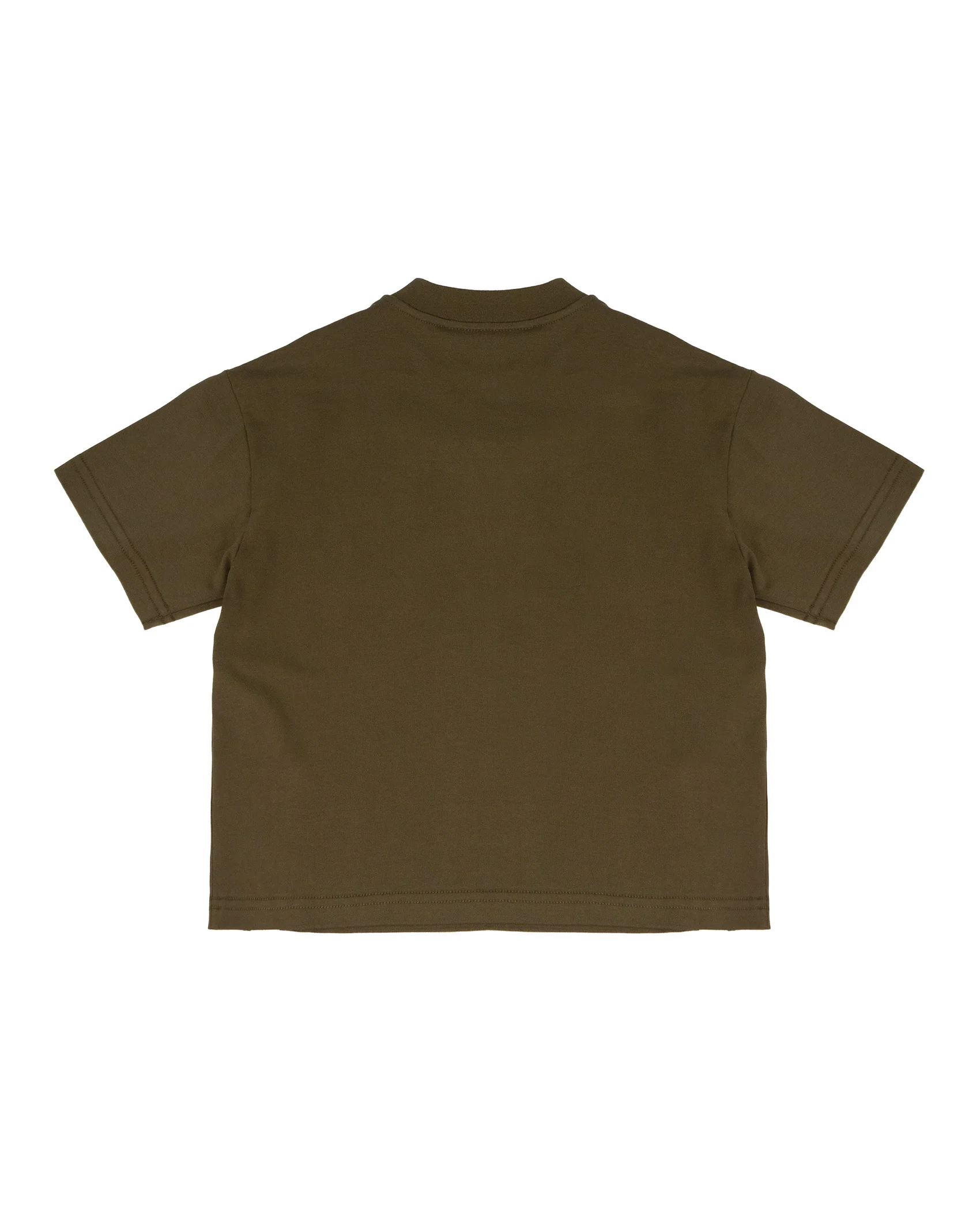 Yes London Kids T-Shirt Verde Militare con Dettagli Panna e Applicazione su Logo per Bambini