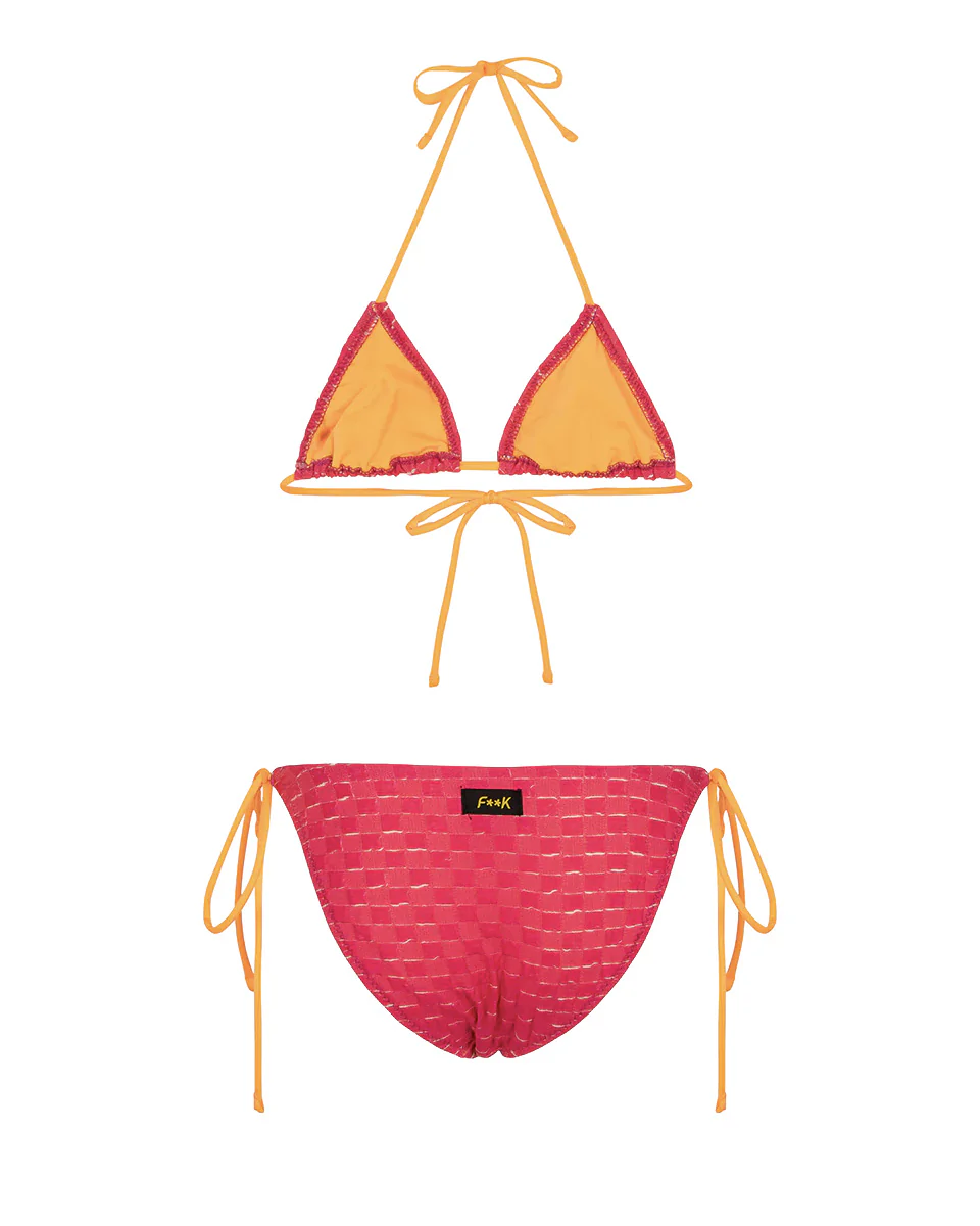 F**K Kids Costume Fantasia Fucsia con Dettagli Arancione per Bambine