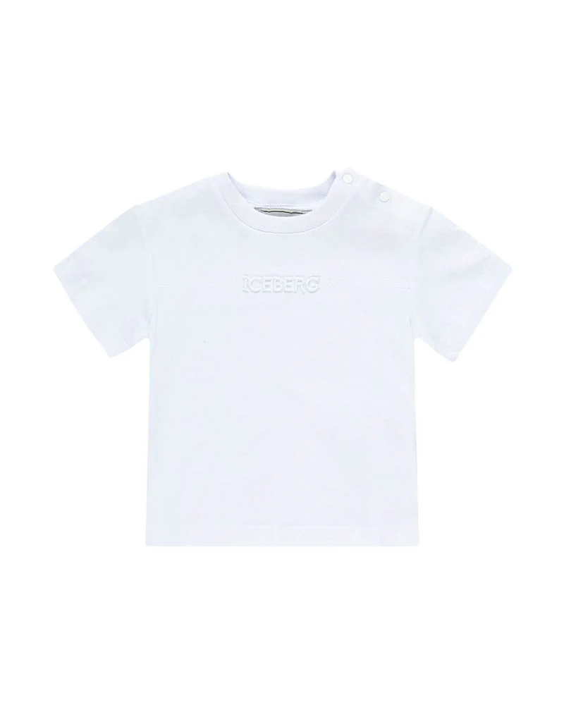 Iceberg Kids T-Shirt Bianco con Logo per Neonati
