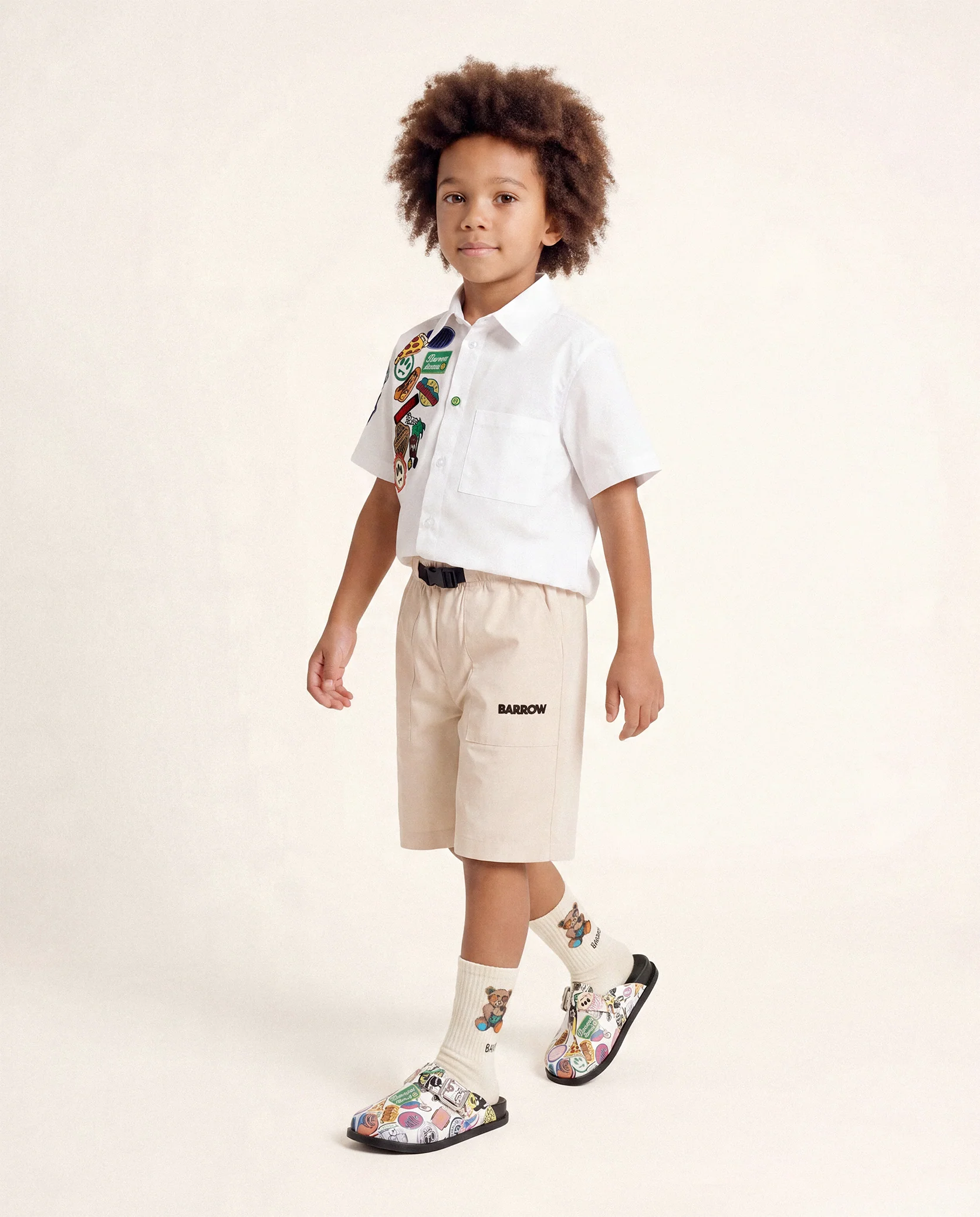 Barrow Kids Bermuda Sabbia con Logo per Bambini