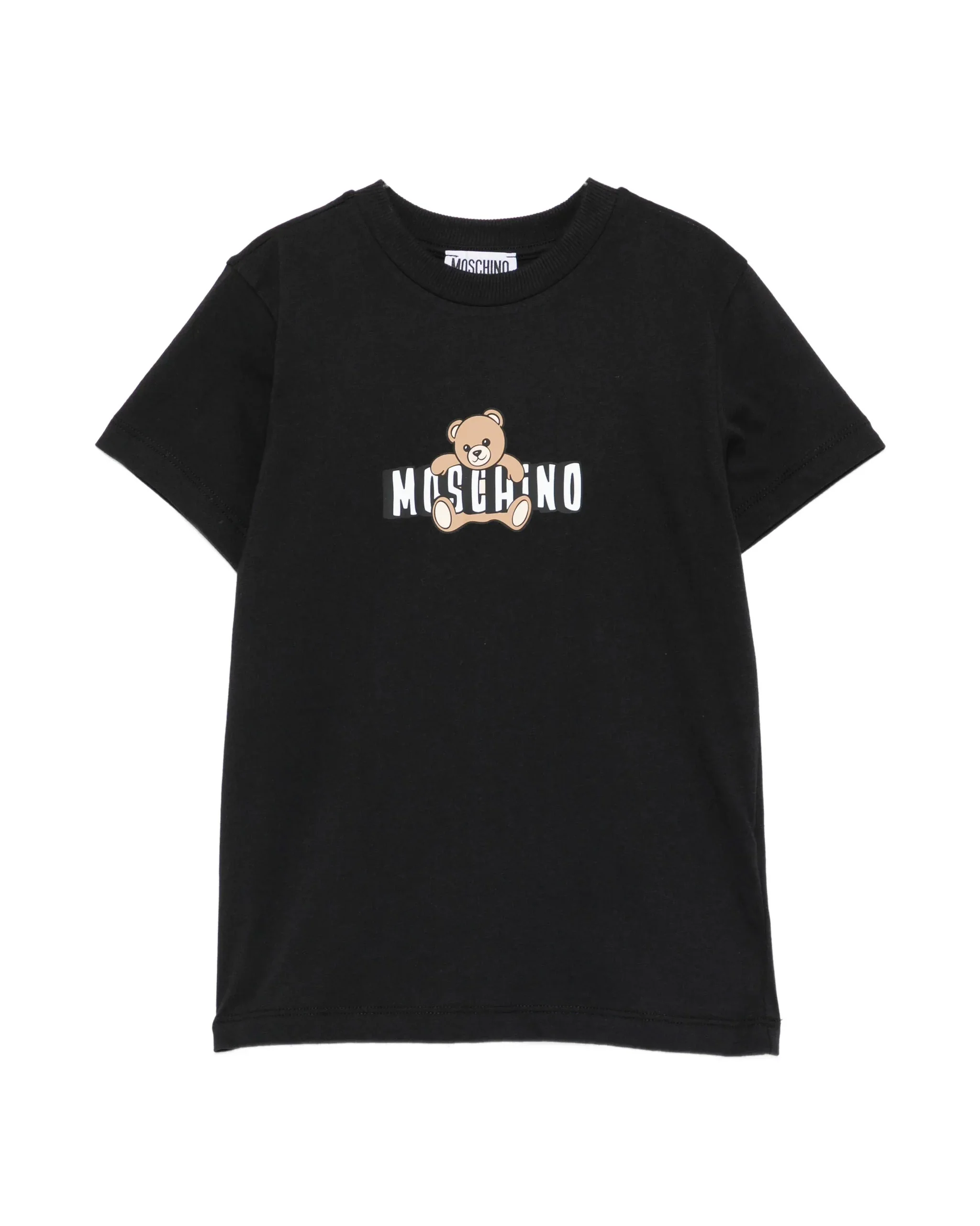 Moschino Kids T-Shirt Nero con Logo Teddy Bear per Bambini