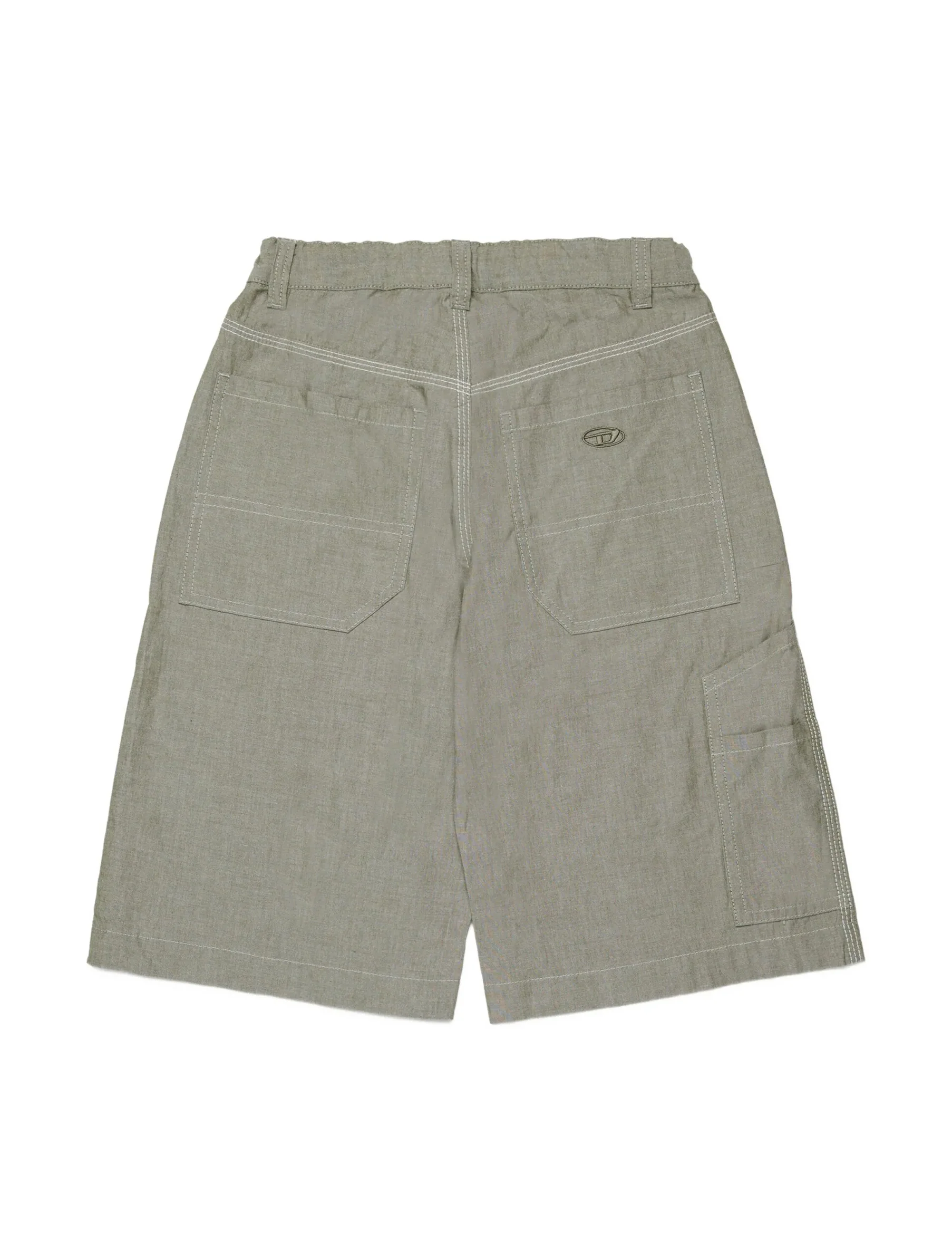 Diesel Kids Bermuda con Tasche Verde/Grigio per Bambini