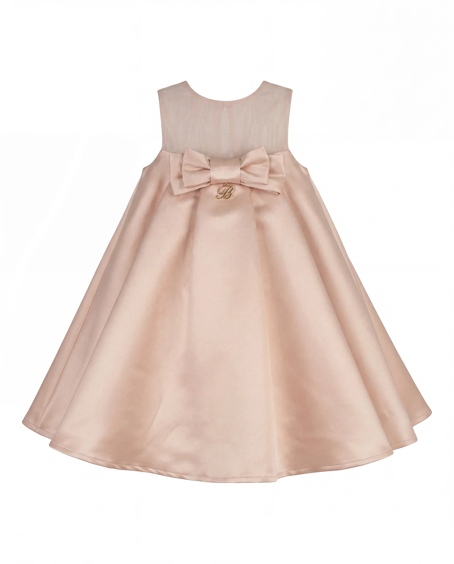 Blumarine Kids Abito con Maxi Fiocco Rosa per Bambine