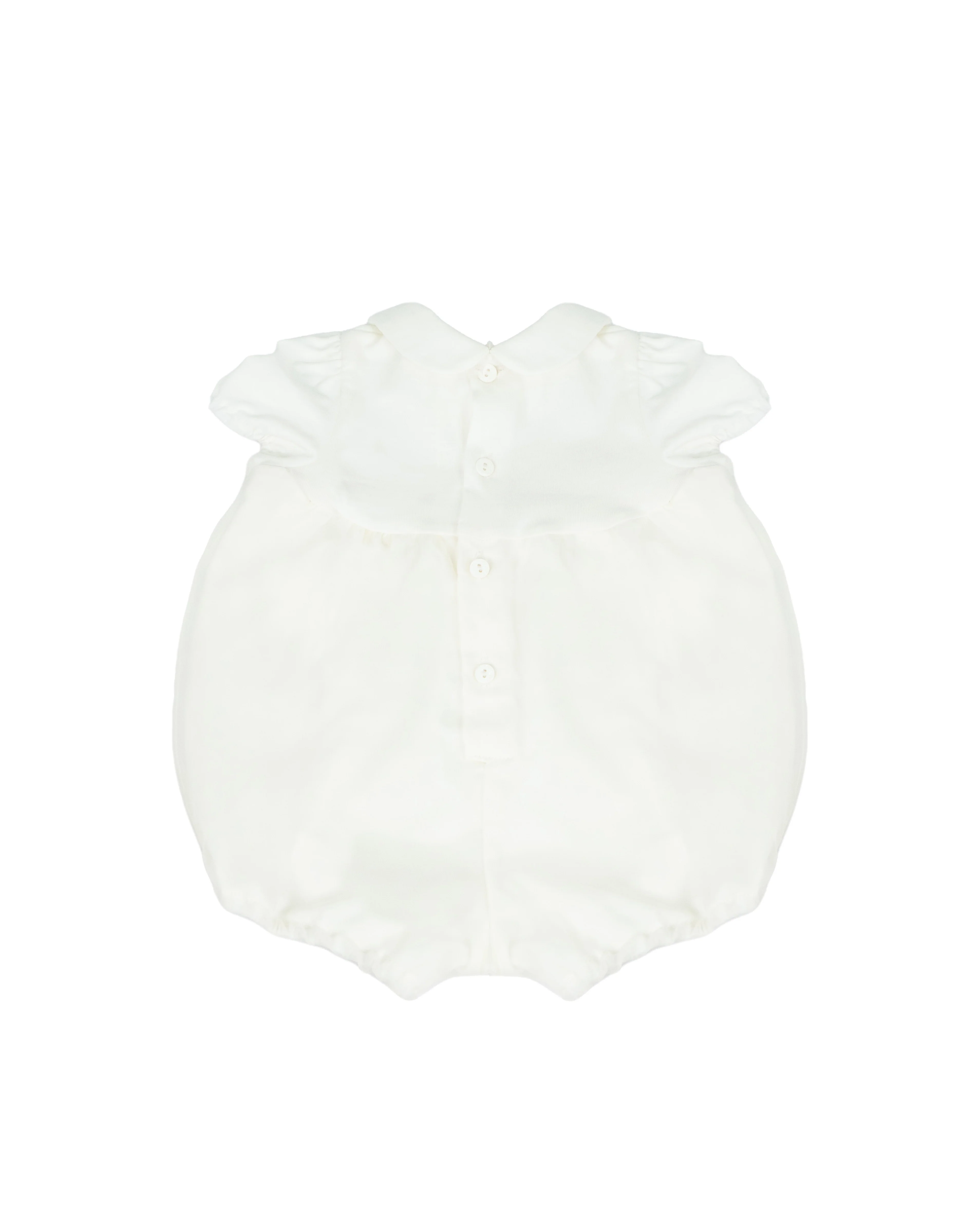 Blumarine Kids Pagliaccetto Avorio con Ricamo Logo per Neonate