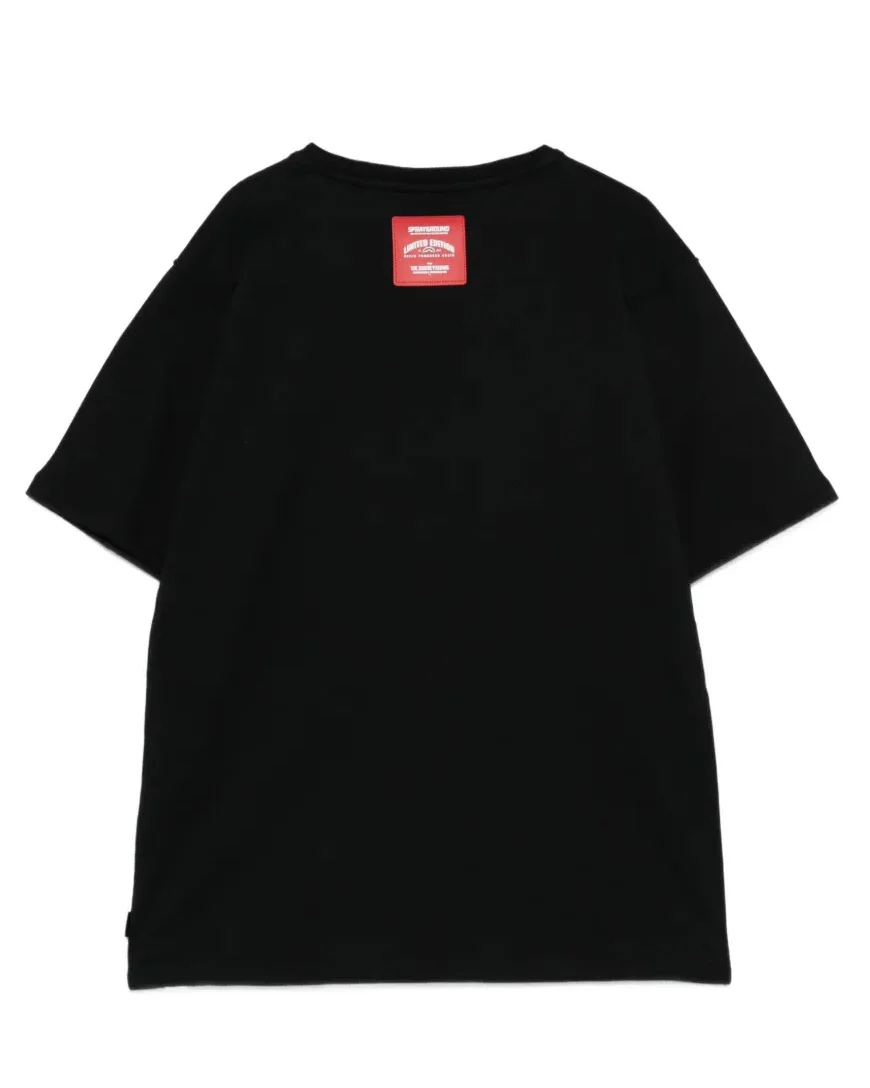 Sprayground Kids T-Shirt Nero con Stampa per Bambini