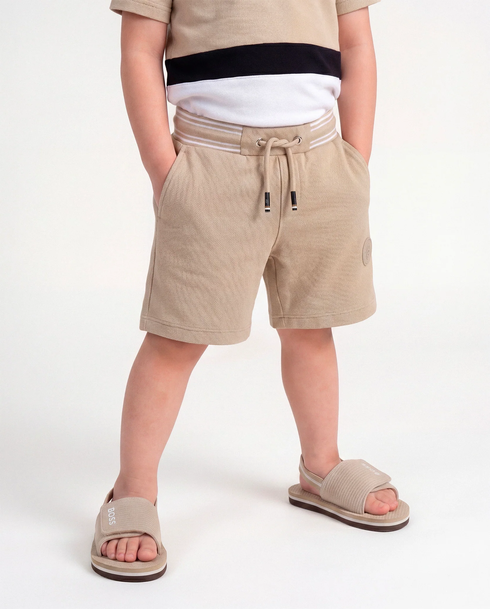 Boss Kids Bermuda Beige in Cotone per Neonati
