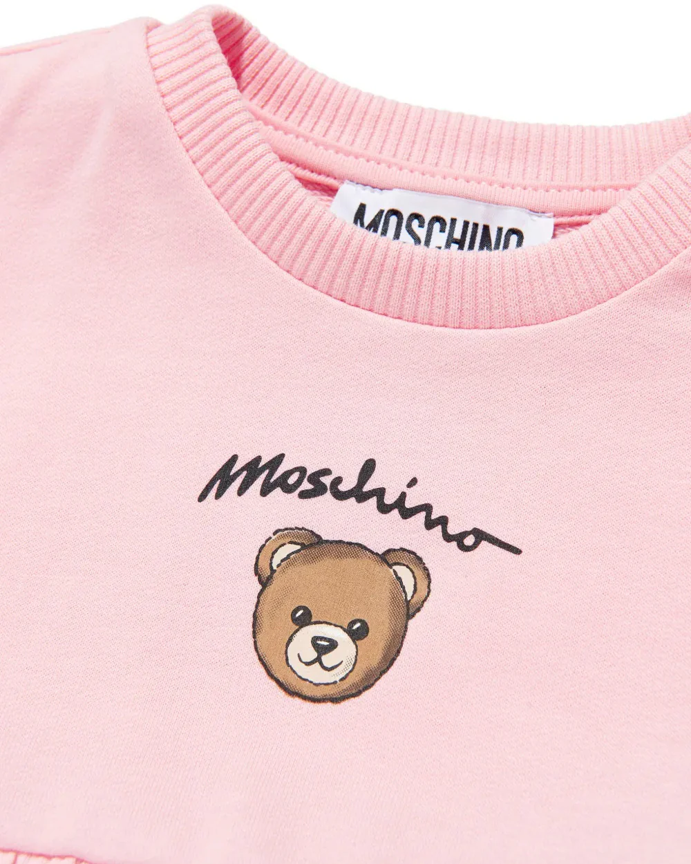 Moschino Kids Abito Rosa Con Logo Teddy Bear per Neonate