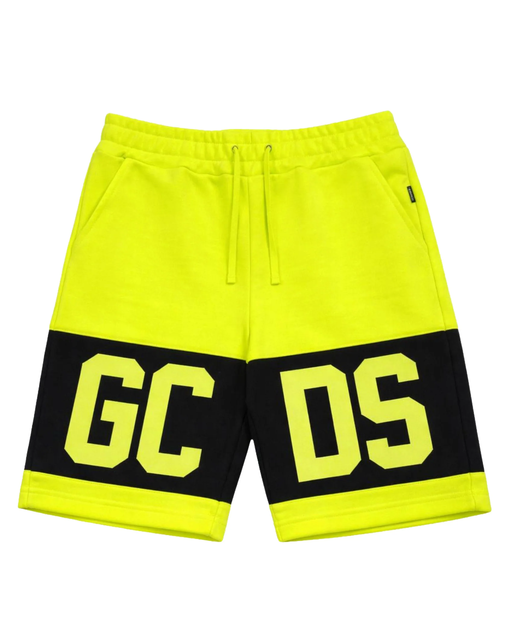 GCDS Bermuda Giallo/Nero con Banda Logo per Bambini