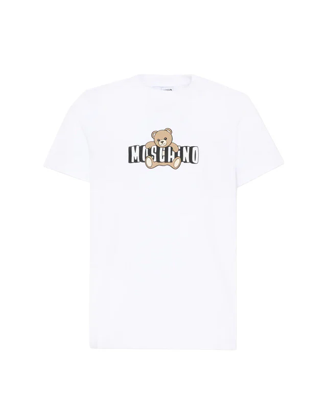 Moschino Kids T-Shirt Bianco con Teddy Bear per Bambini