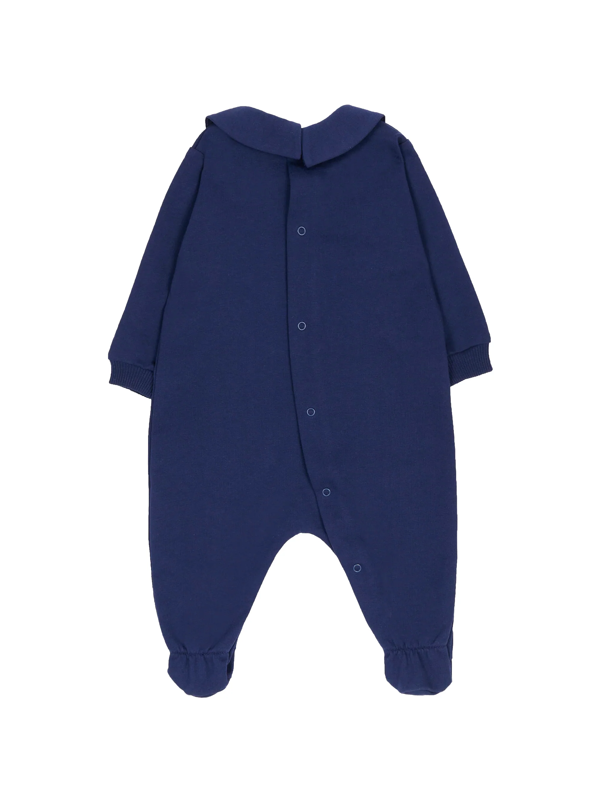 Moschino Kids Tutina Blu Navy con Stampa Logo Teddy per Neonati