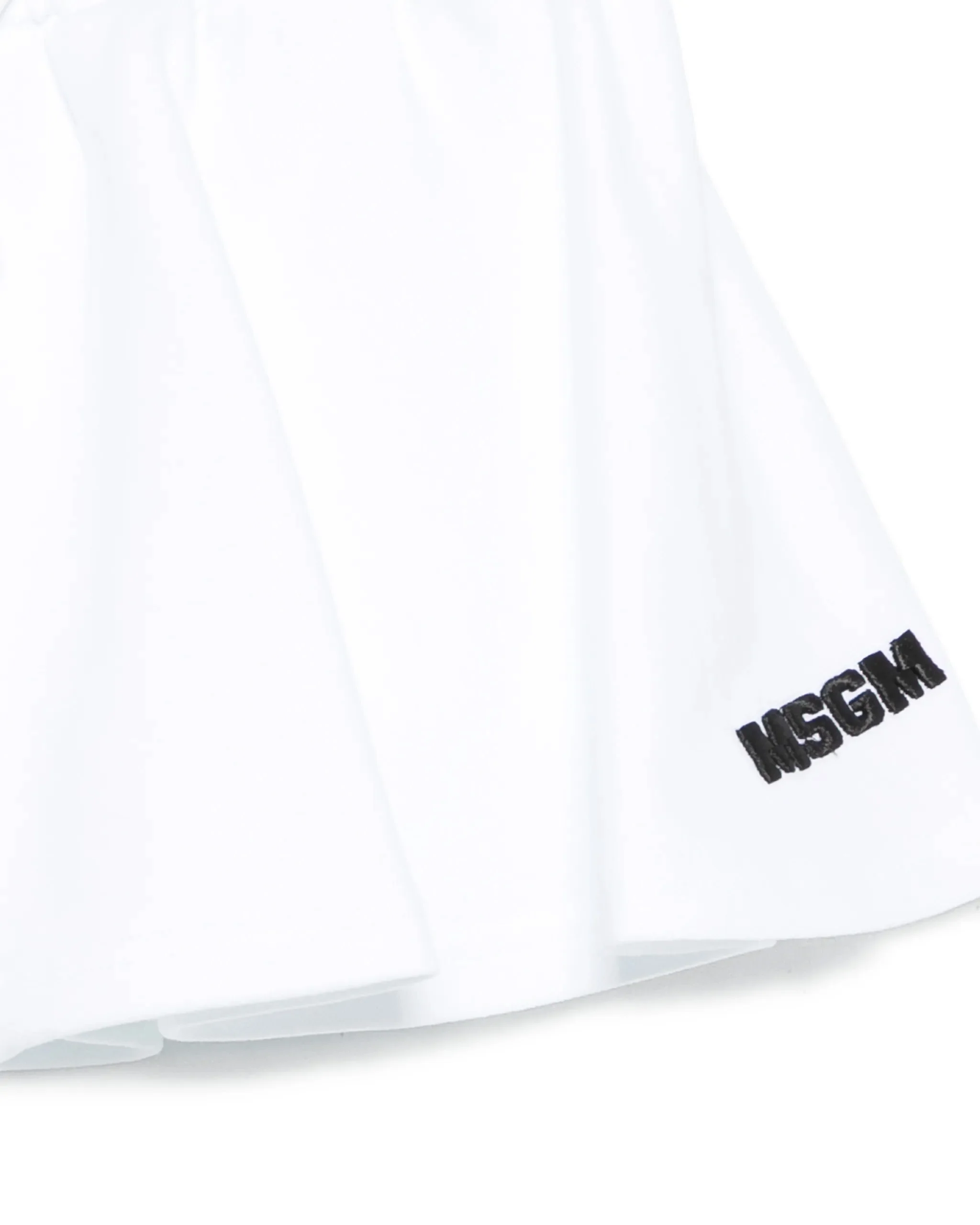 Msgm Kids Short Bianco con Logo Ricamato per Bambine
